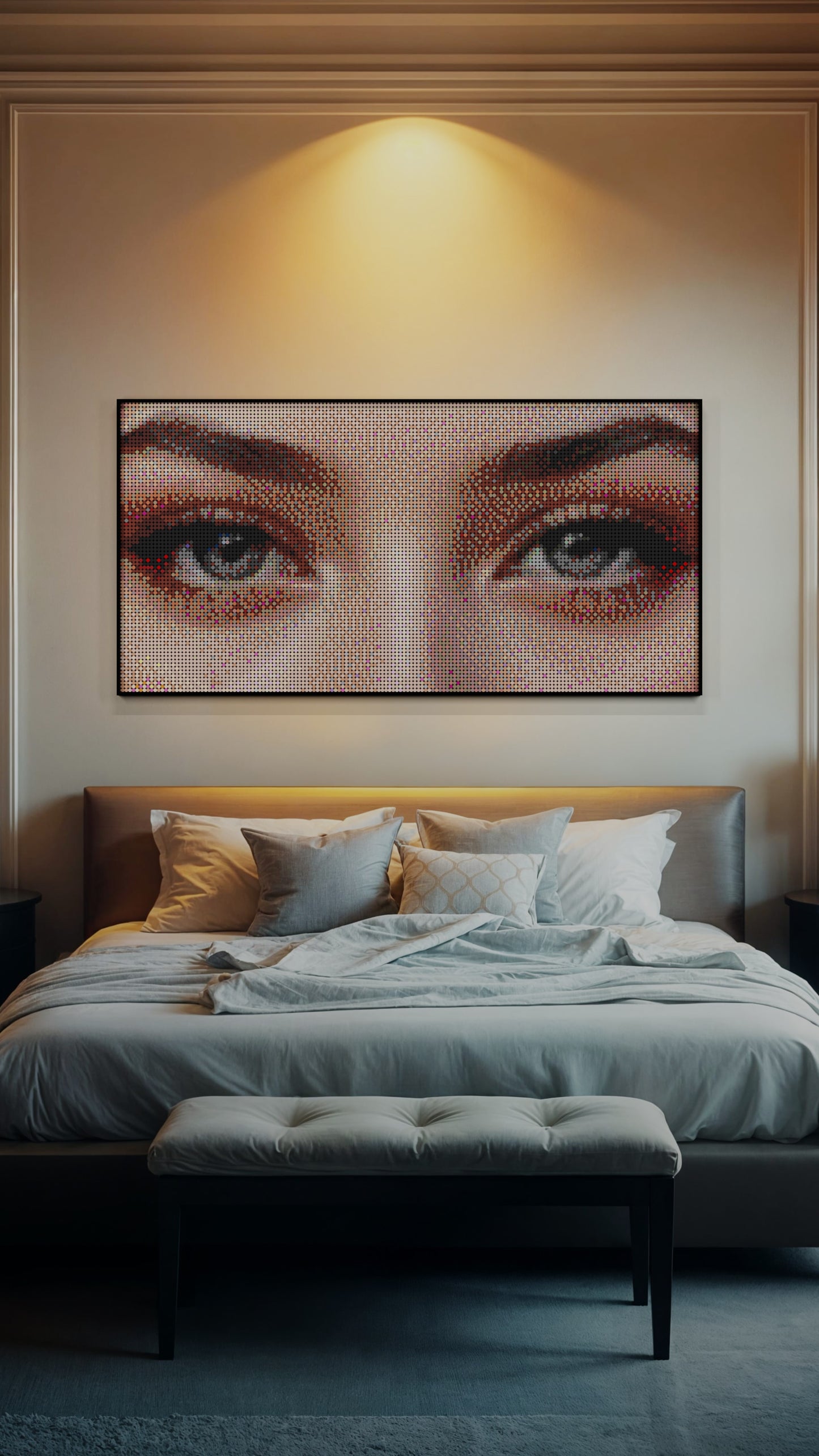 The Alluring Stare LEGO® Style mosaic kit with clear building instructions