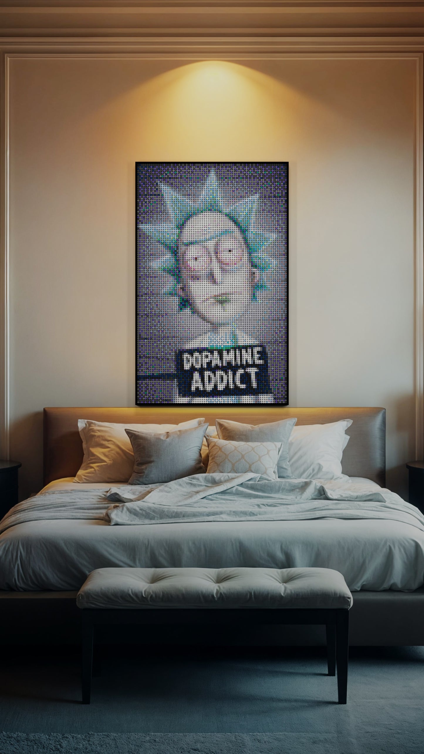 Rick and Morty LEGO® Style mosaic pixel art design for display