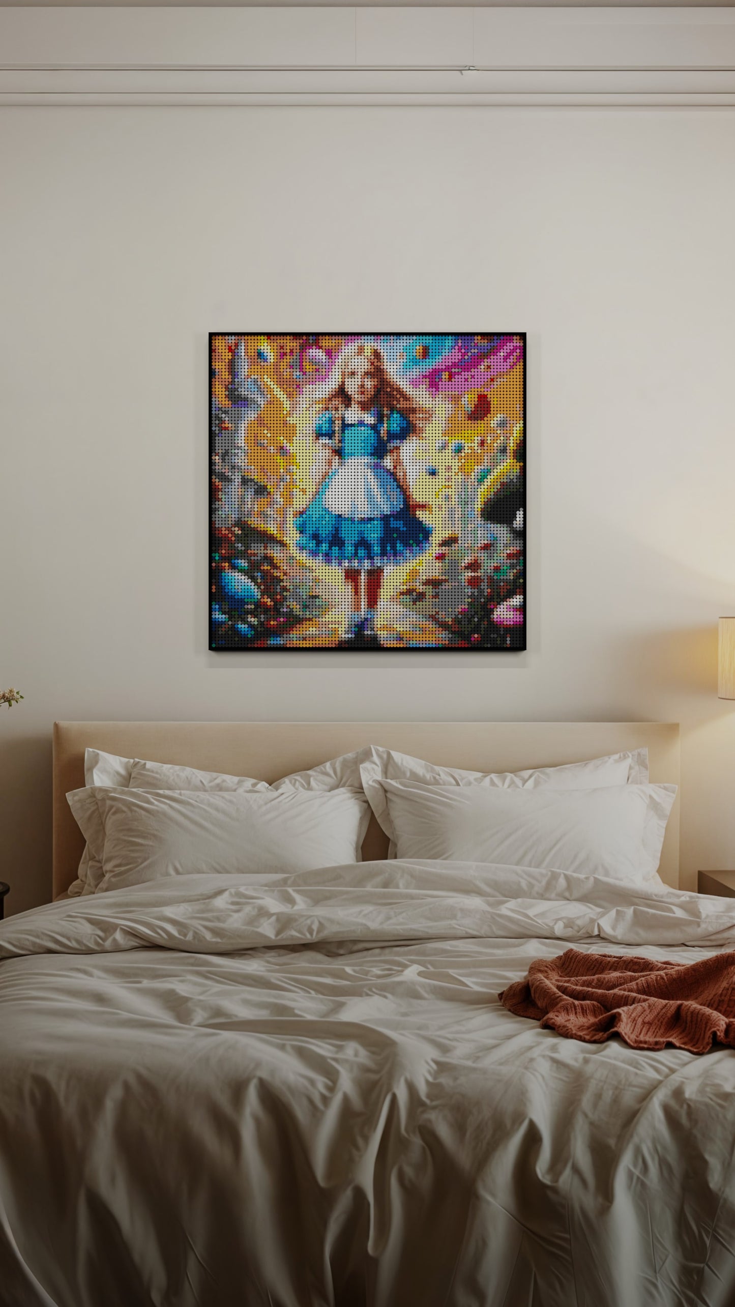 Alice in Wonderland LEGO® Style mosaic kit with clear building instructions
