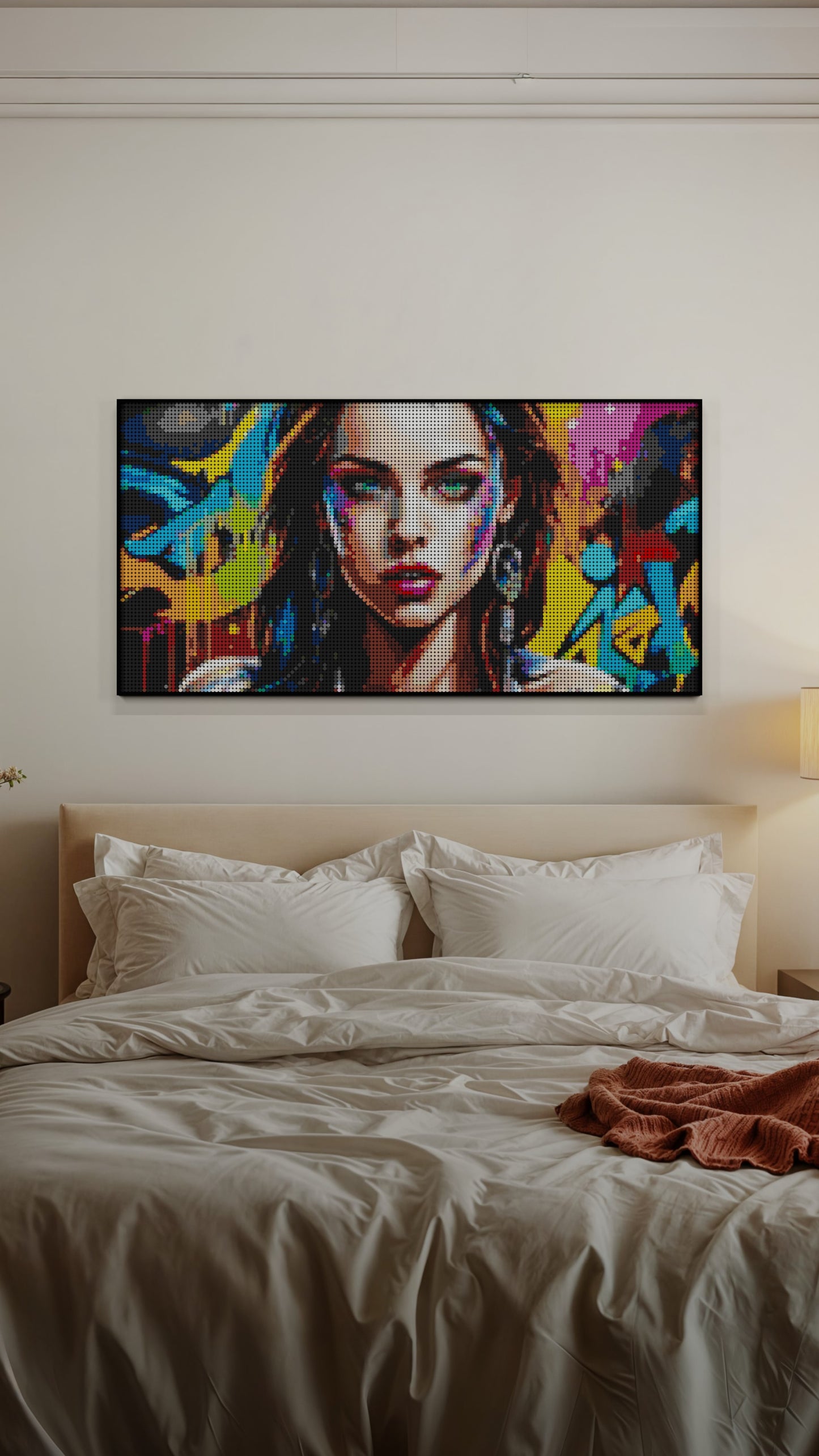 Euphoria in Motion LEGO® Style mosaic pixel art design for display