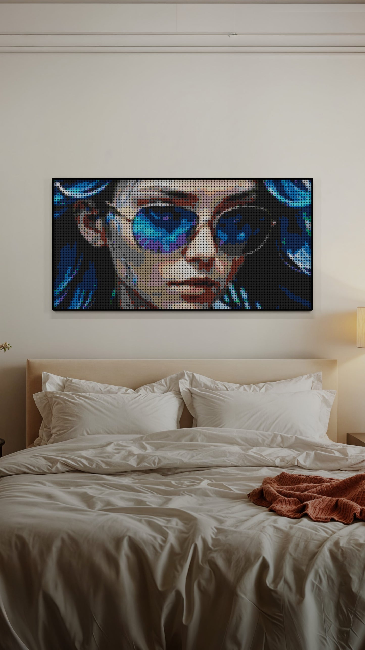 Aqua Enchantress LEGO® Style mosaic pixel art design for display