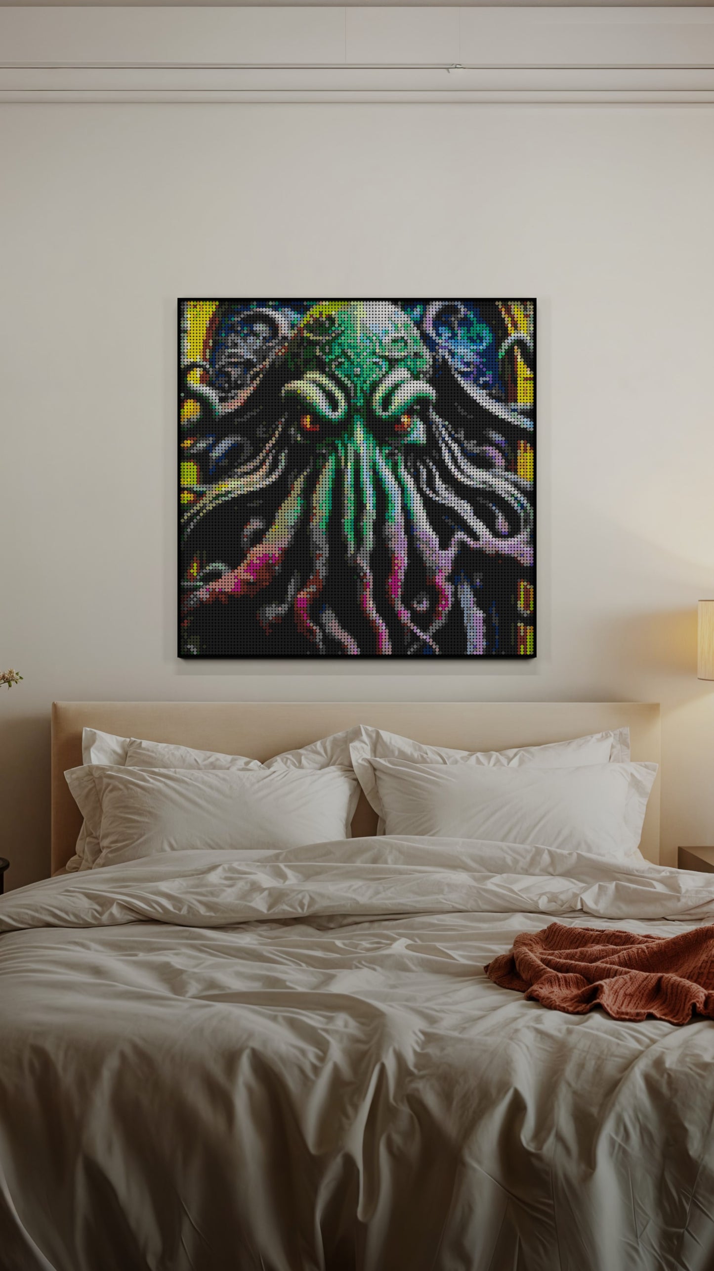 Arrival of Cthulhu LEGO® Style mosaic pixel art design for display