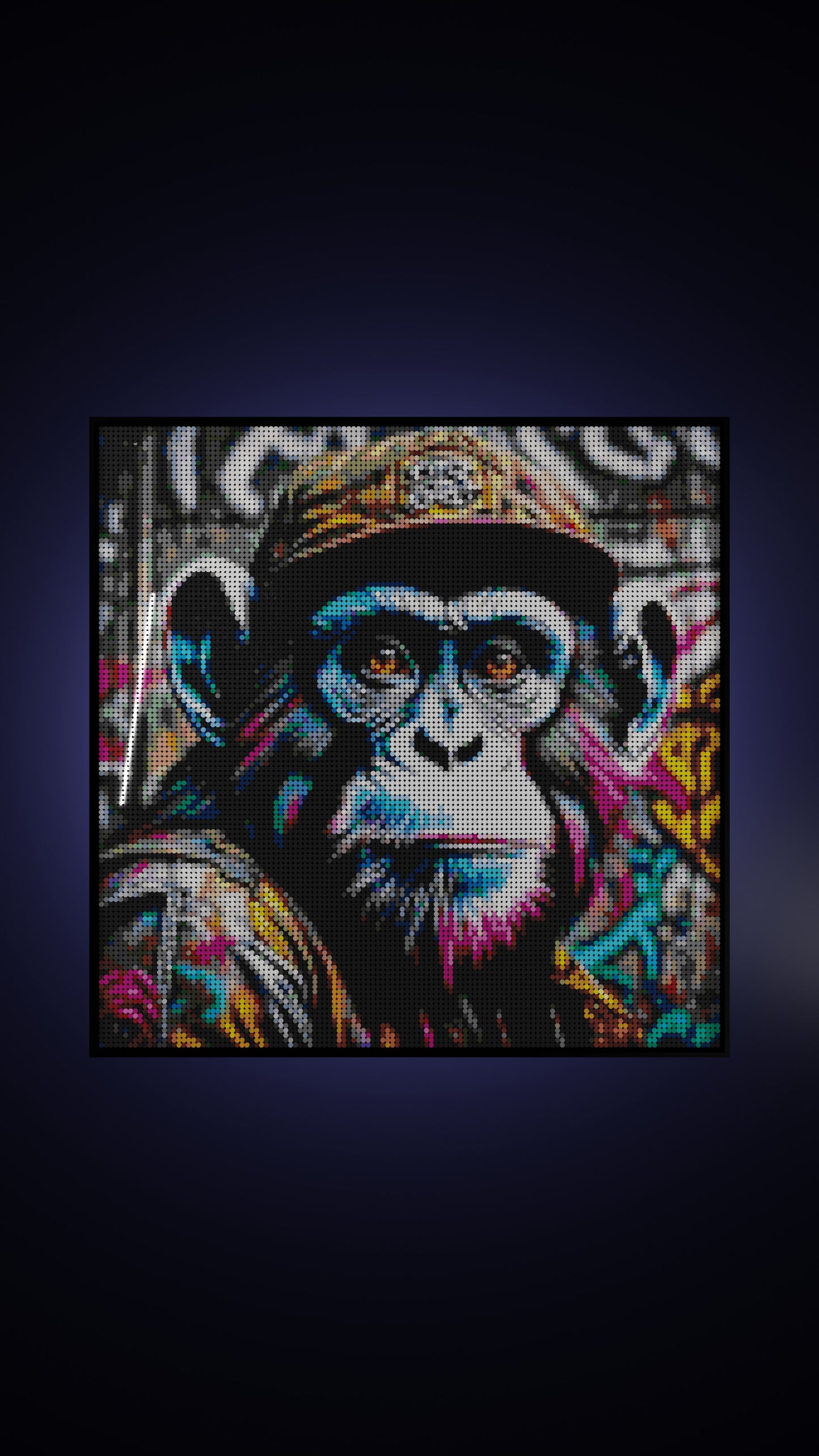 Ape Hop Movement LEGO® Style mosaic pixel art design for display