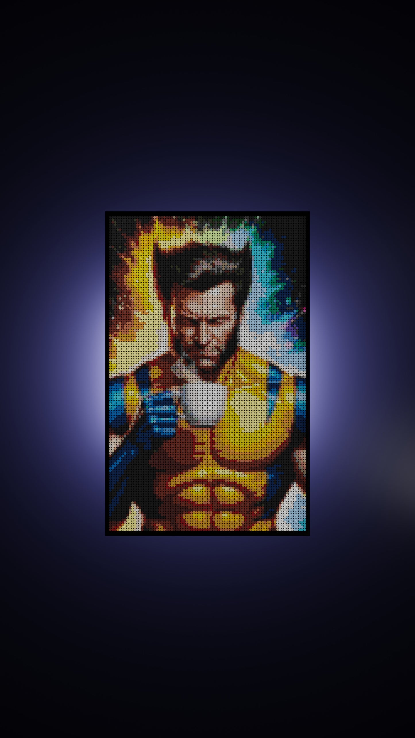 Wolverine LEGO® Style mosaic pixel art design for display