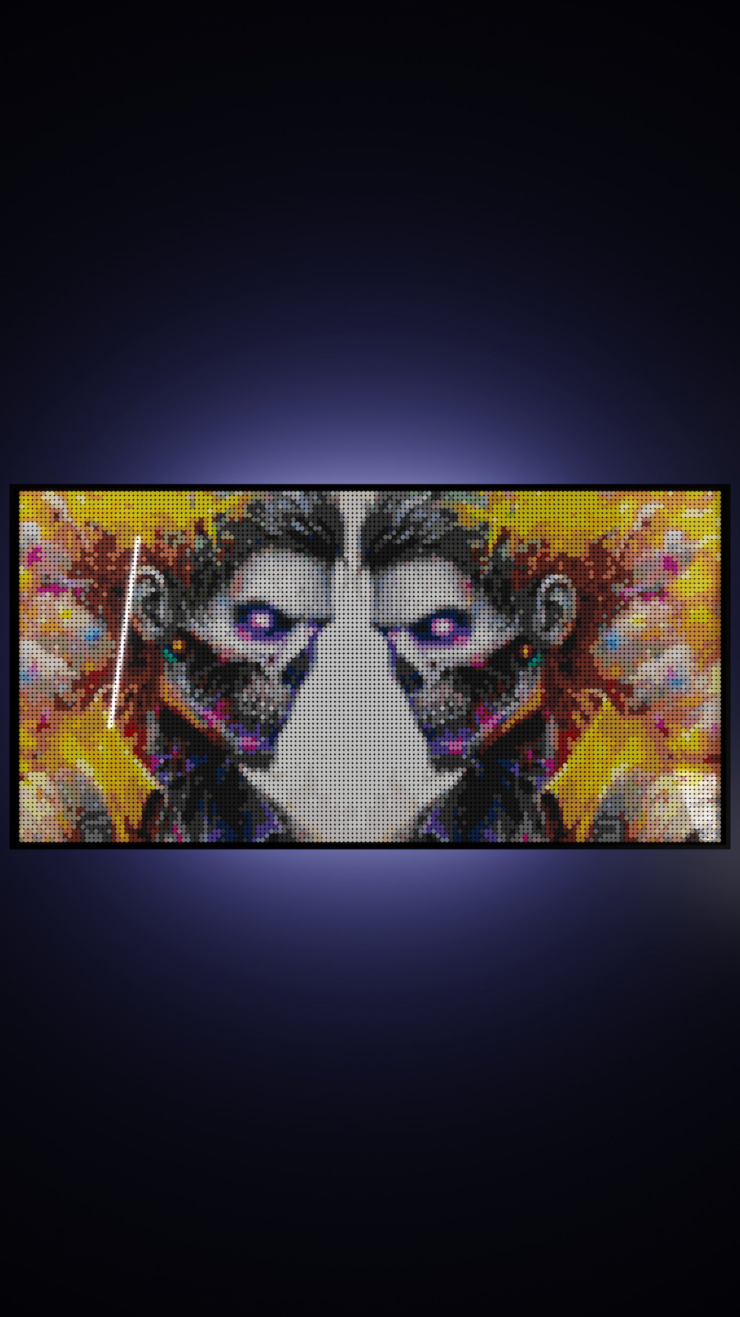 Veil of the Undead  LEGO® Style mosaic wall art made from colorful plastic bricks