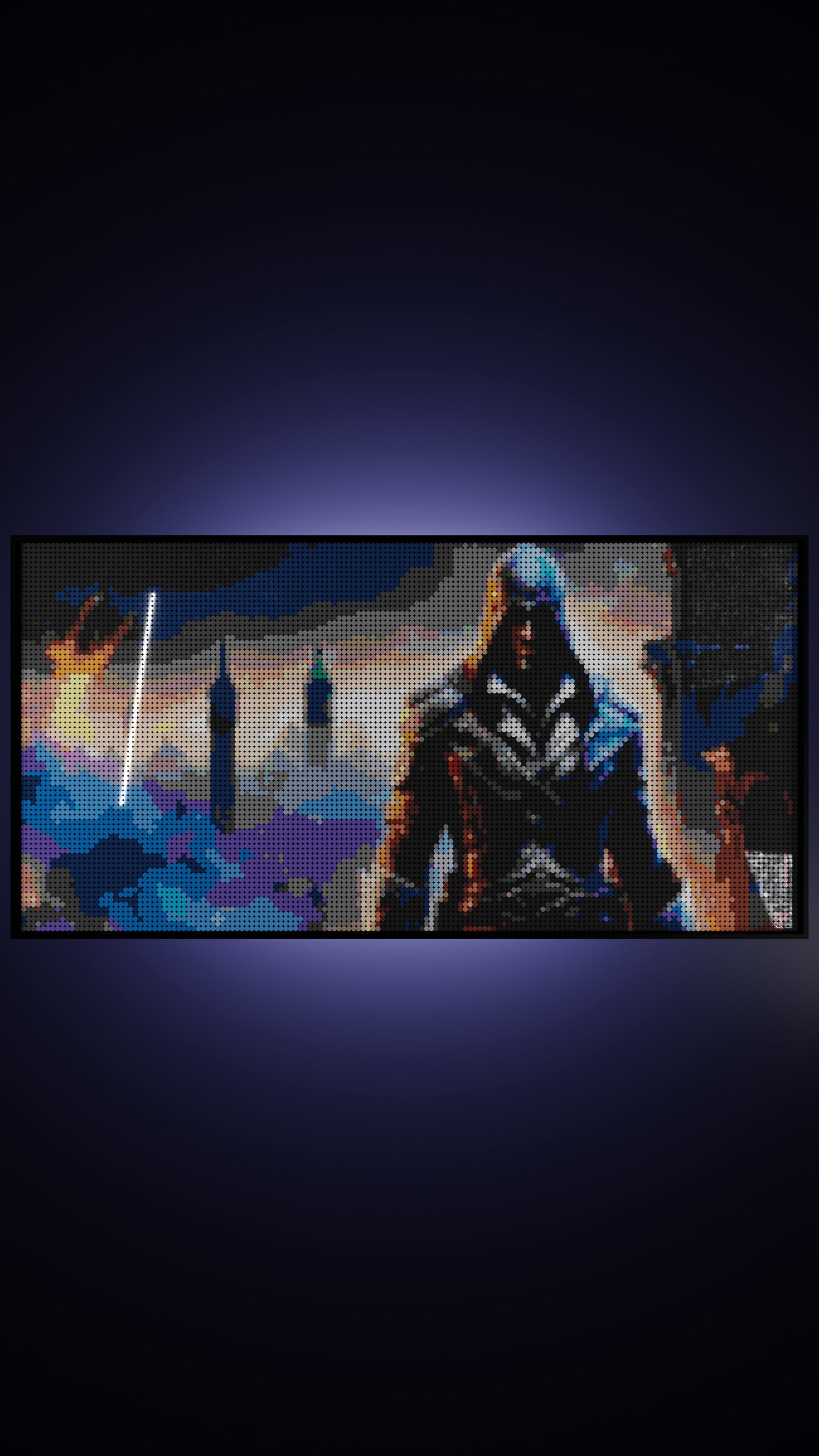 Assassins Creed LEGO® Style mosaic wall art made from colorful plastic bricks