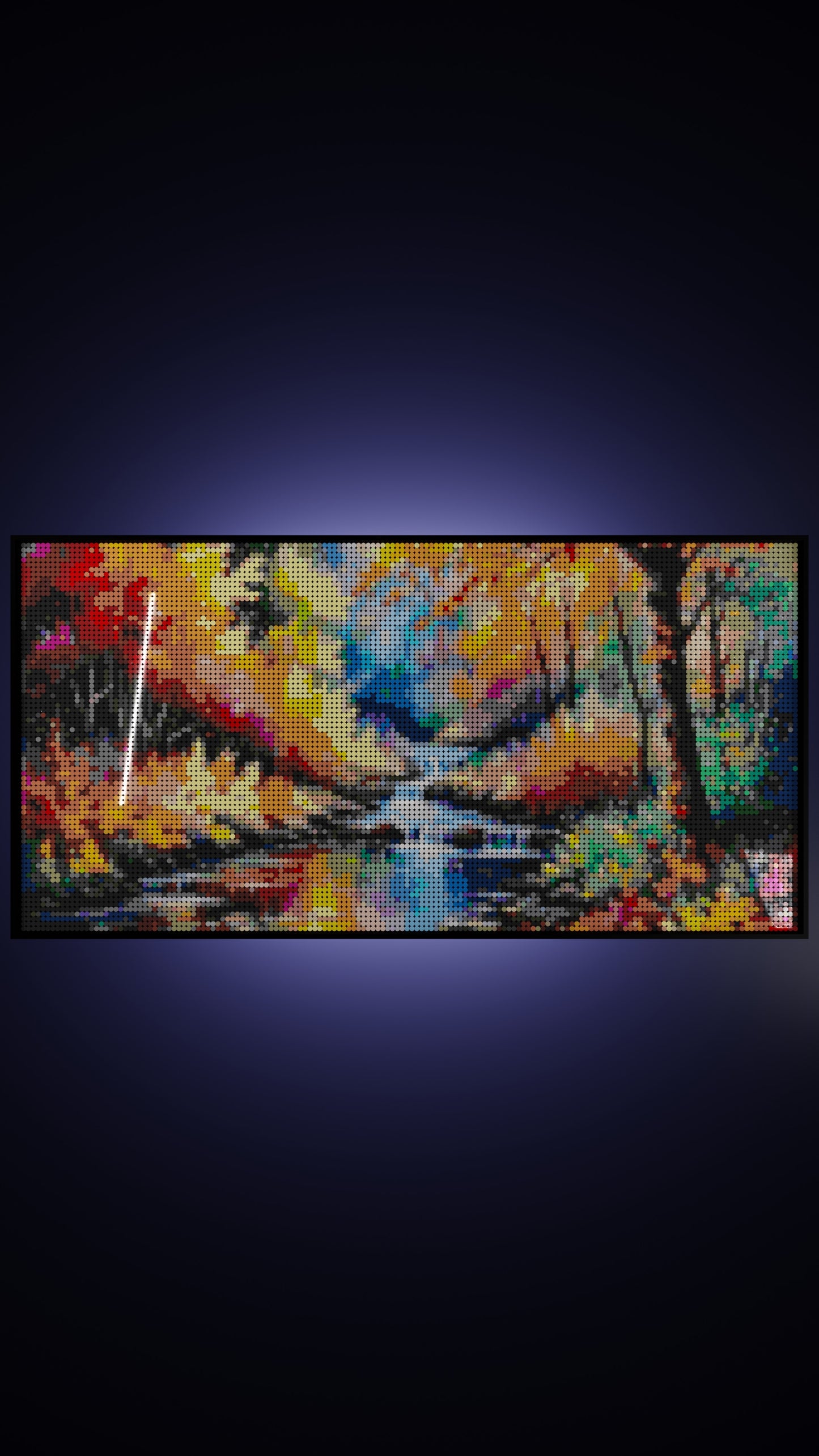 Streaming LEGO® Style mosaic wall art made from colorful plastic bricks