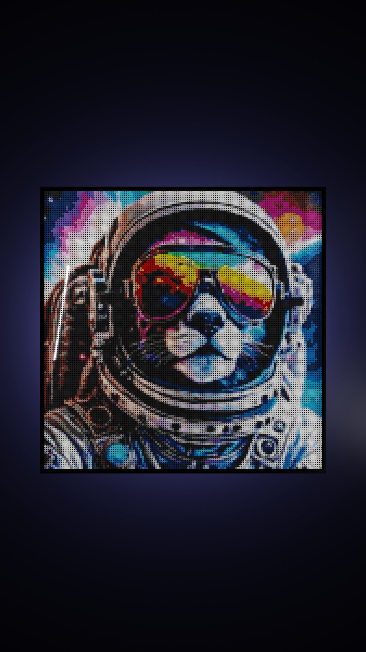 Purrsuit of Space LEGO® Style mosaic kit with clear building instructions