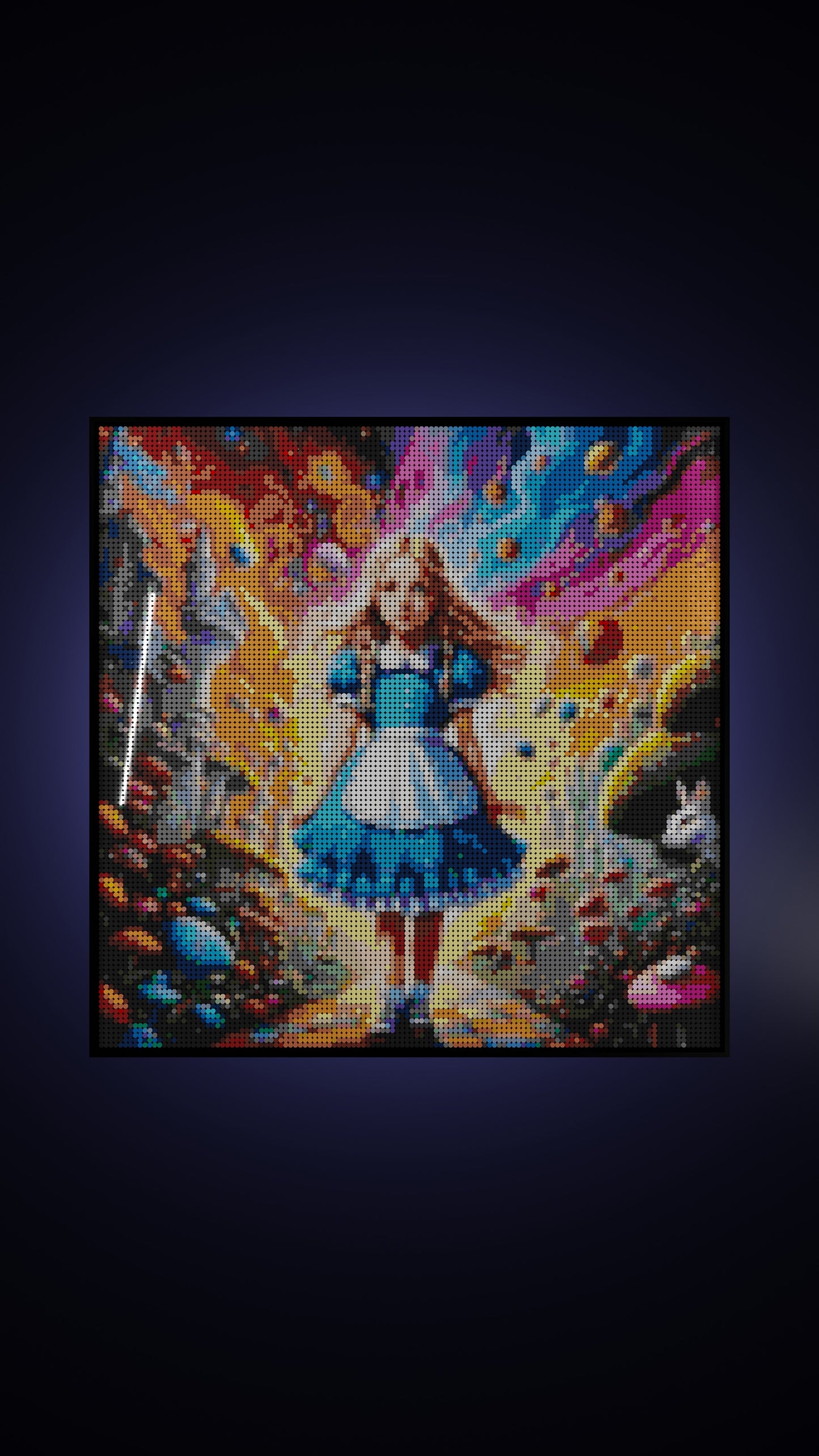 Alice in Wonderland LEGO® Style mosaic pixel art design for display