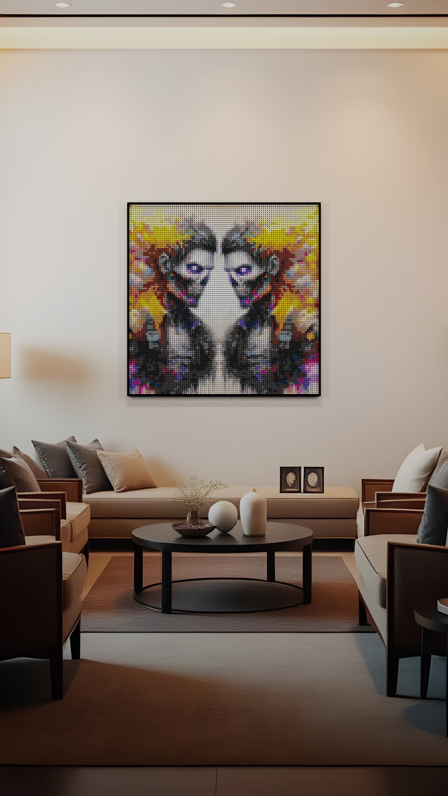 Veil of the Undead LEGO® Style mosaic wall art made from colorful plastic bricks