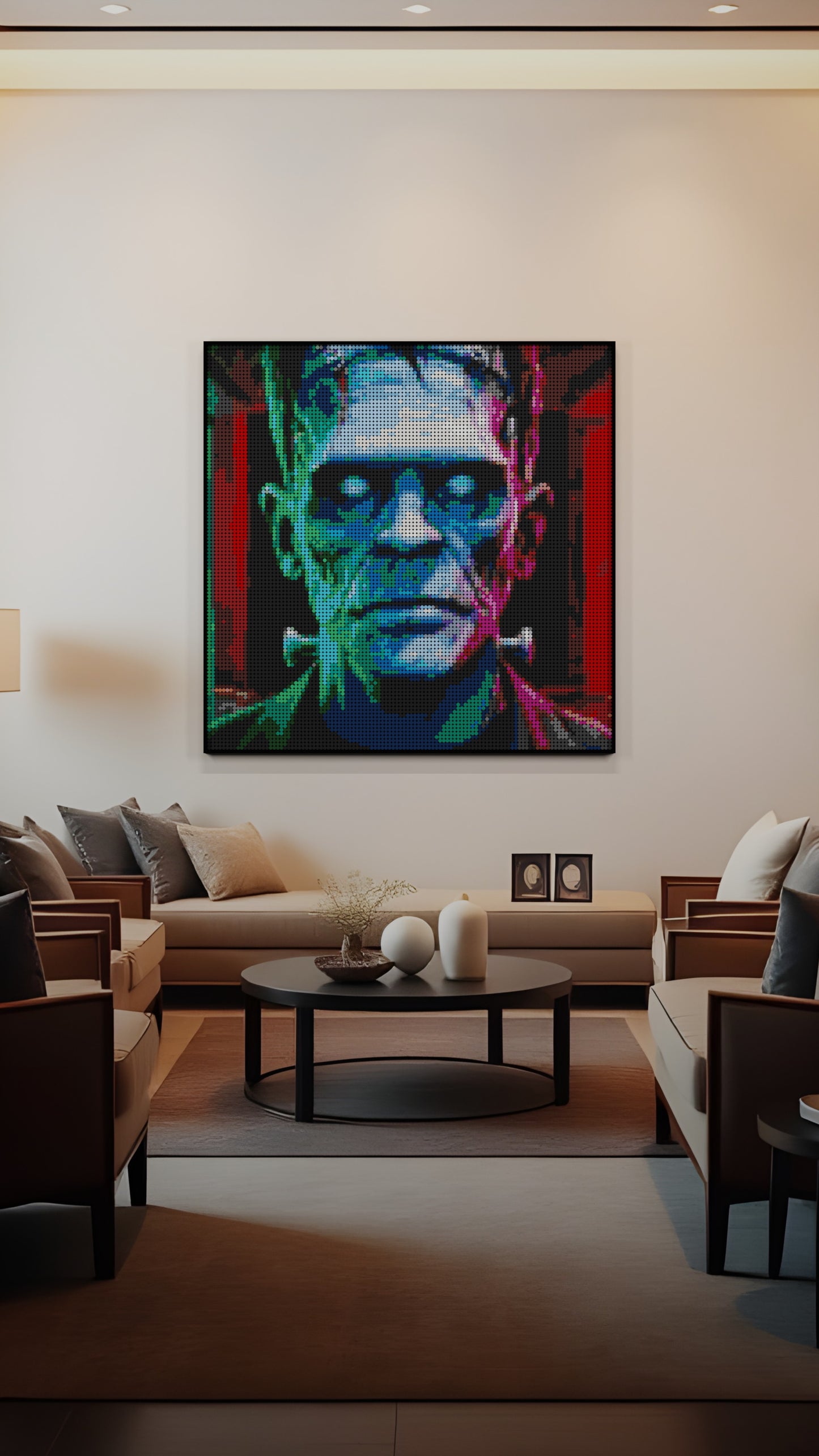 The Creation LEGO® Style mosaic pixel art design for display