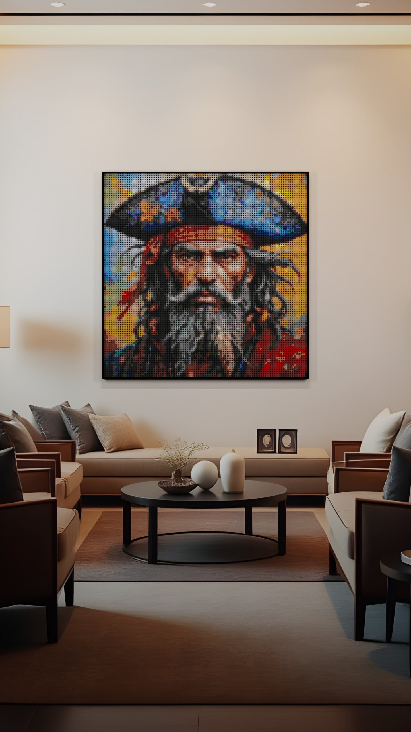 Weathered Mariner LEGO® Style mosaic pixel art design for display