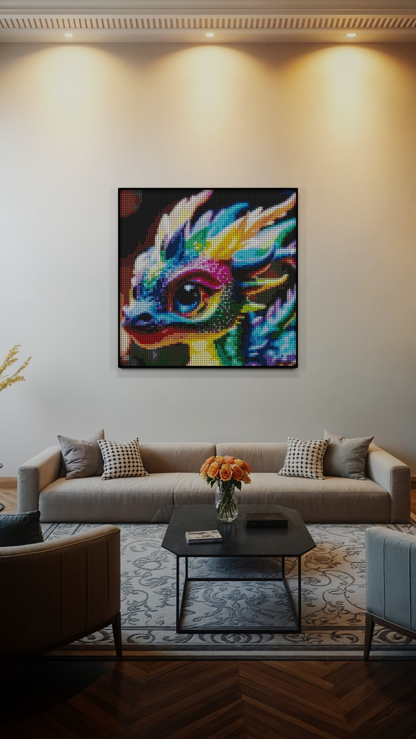 Neon Hatchling LEGO® Style mosaic creative DIY building set