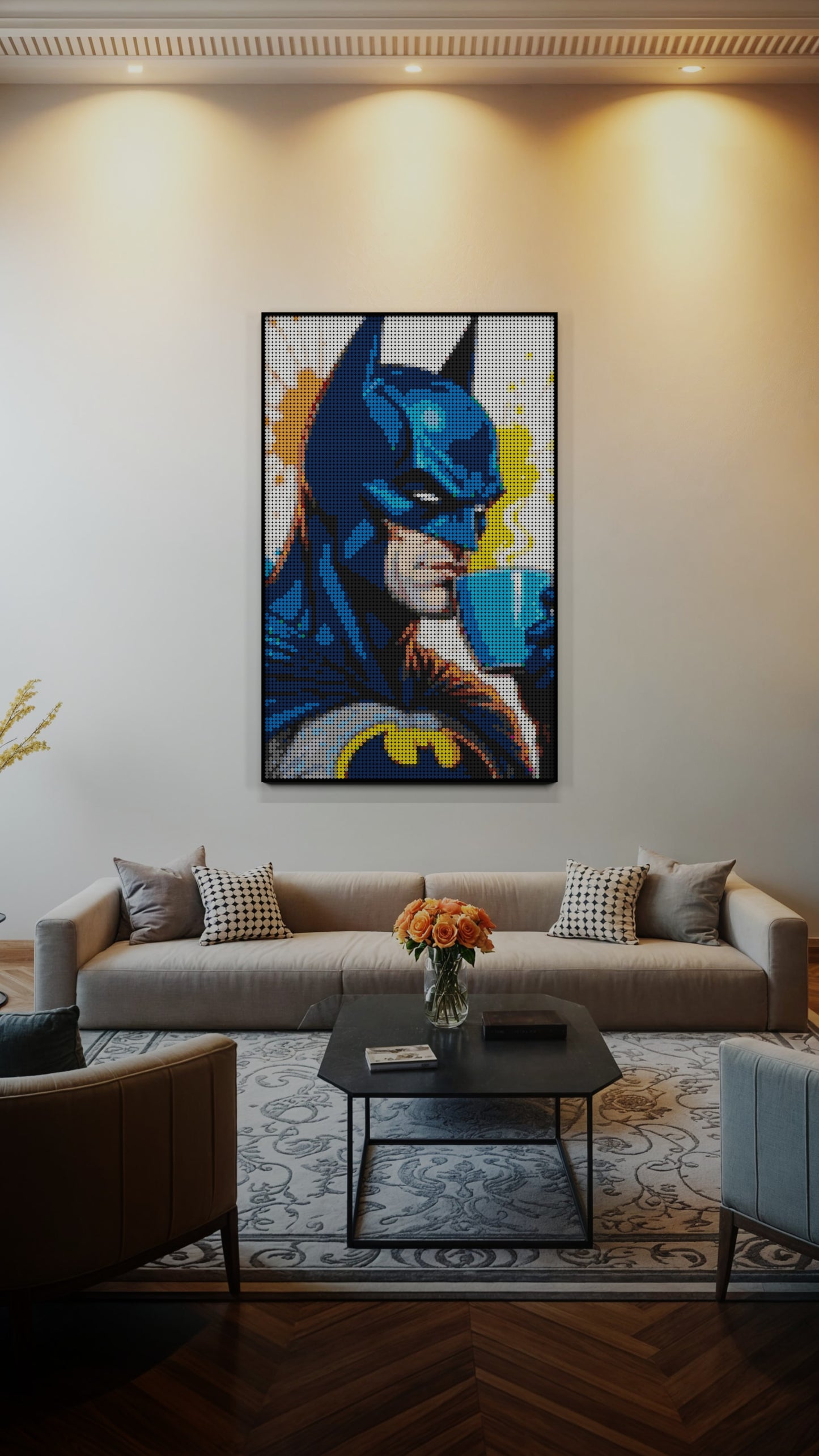 Batman LEGO® Style mosaic kit with clear building instructions