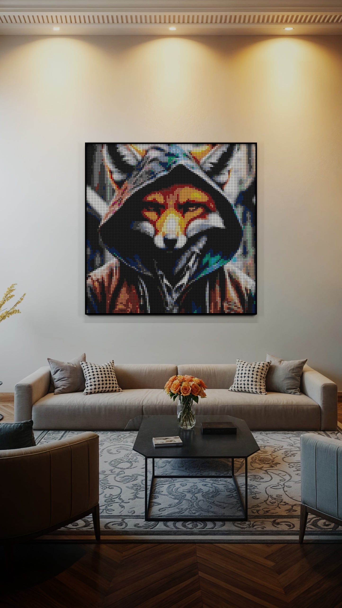 Fok-C LEGO® Style mosaic pixel art design for display