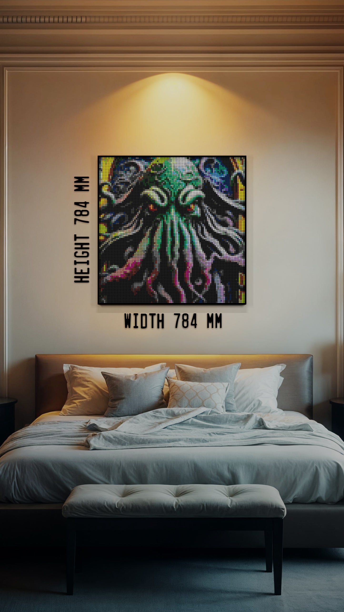 Arrival of Cthulhu LEGO® Style mosaic kit with clear building instructions