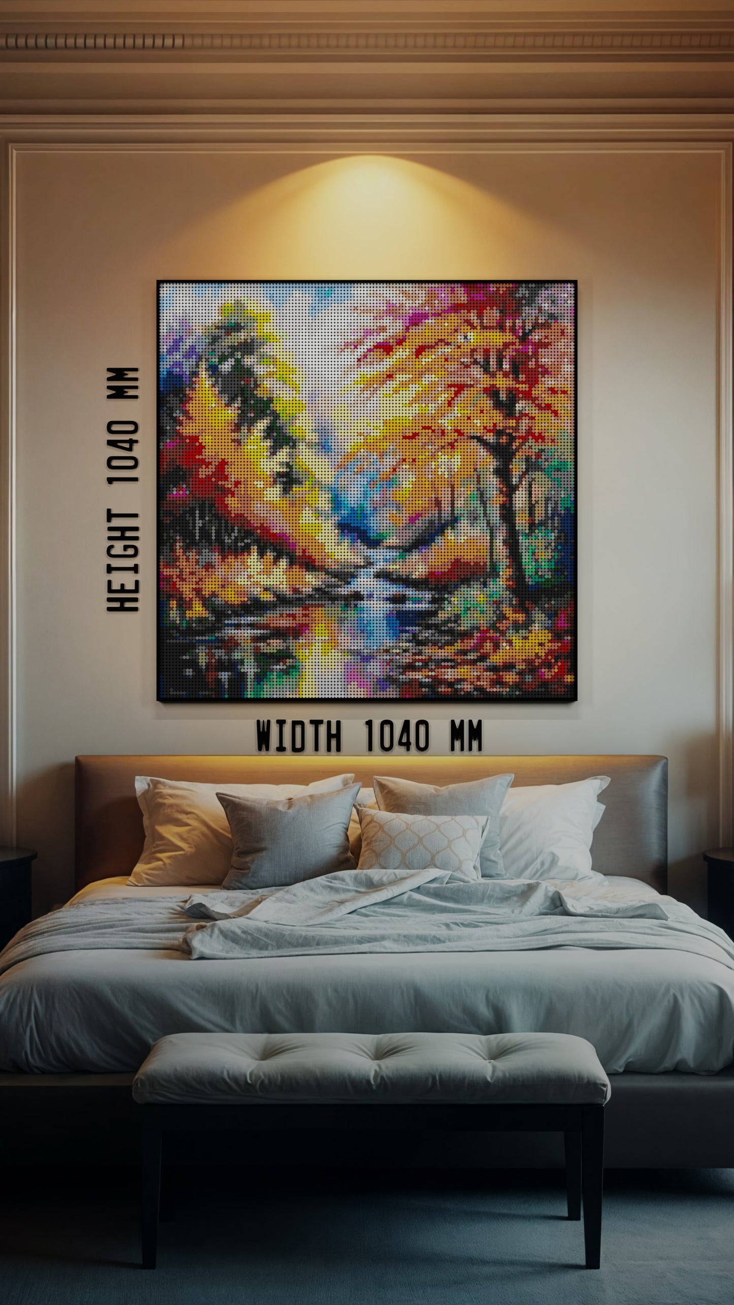 Streaming LEGO® Style mosaic pixel art design for display