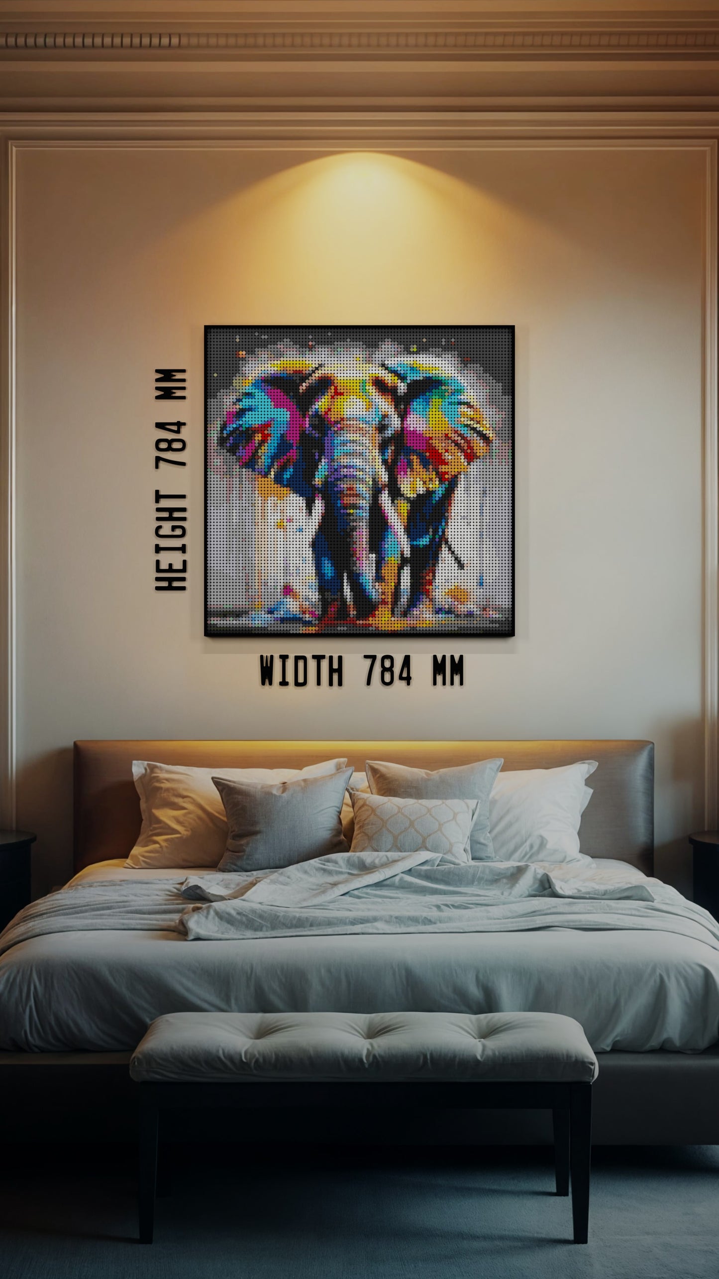 Majestic Giants LEGO® Style mosaic wall art made from colorful plastic bricks
