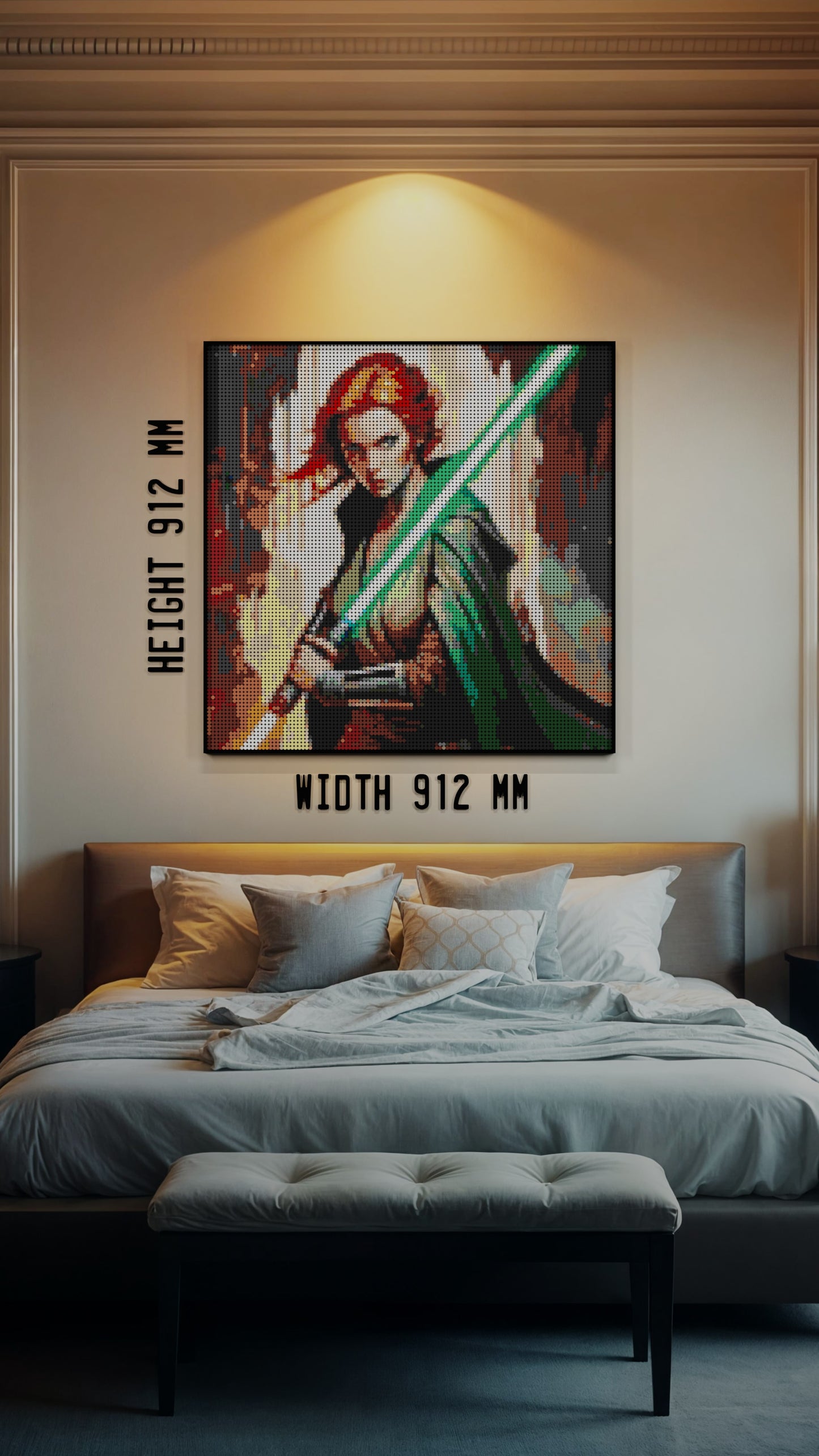 Star of the Warborn LEGO® Style mosaic pixel art design for display