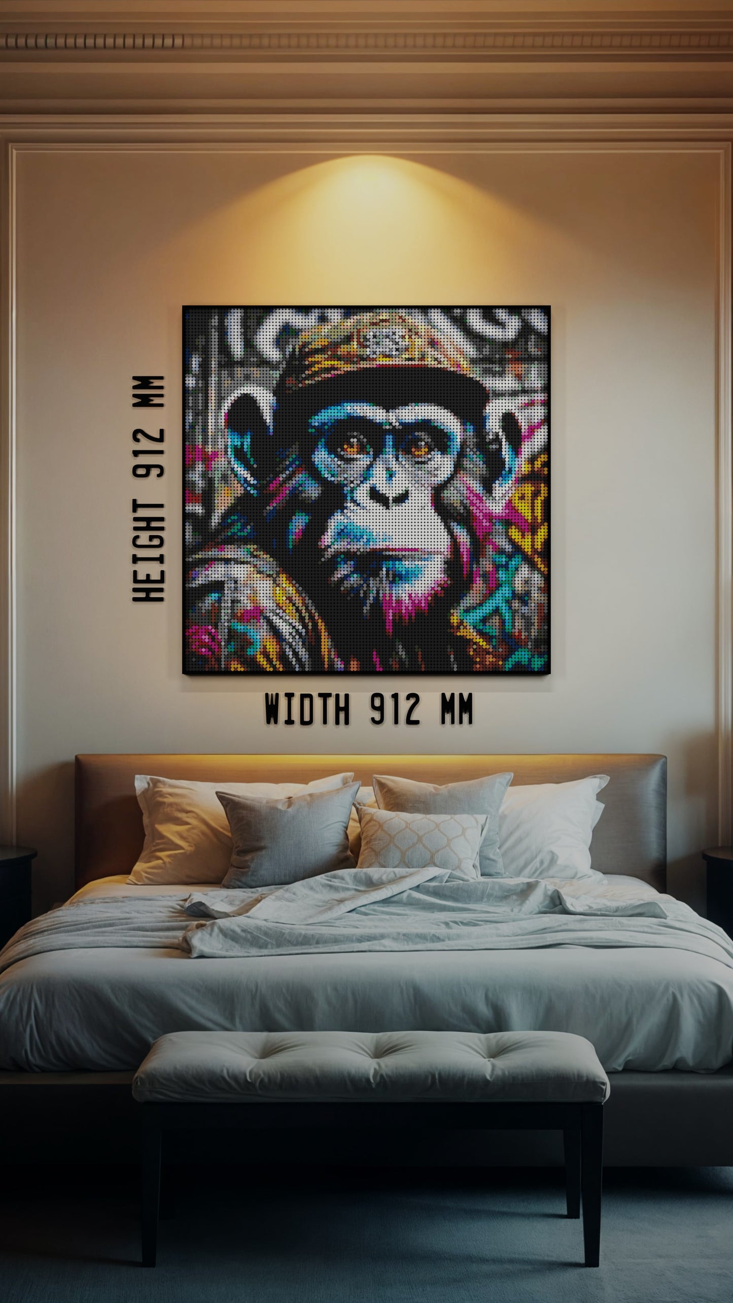 Ape Hop Movement LEGO® Style mosaic pixel art design for display