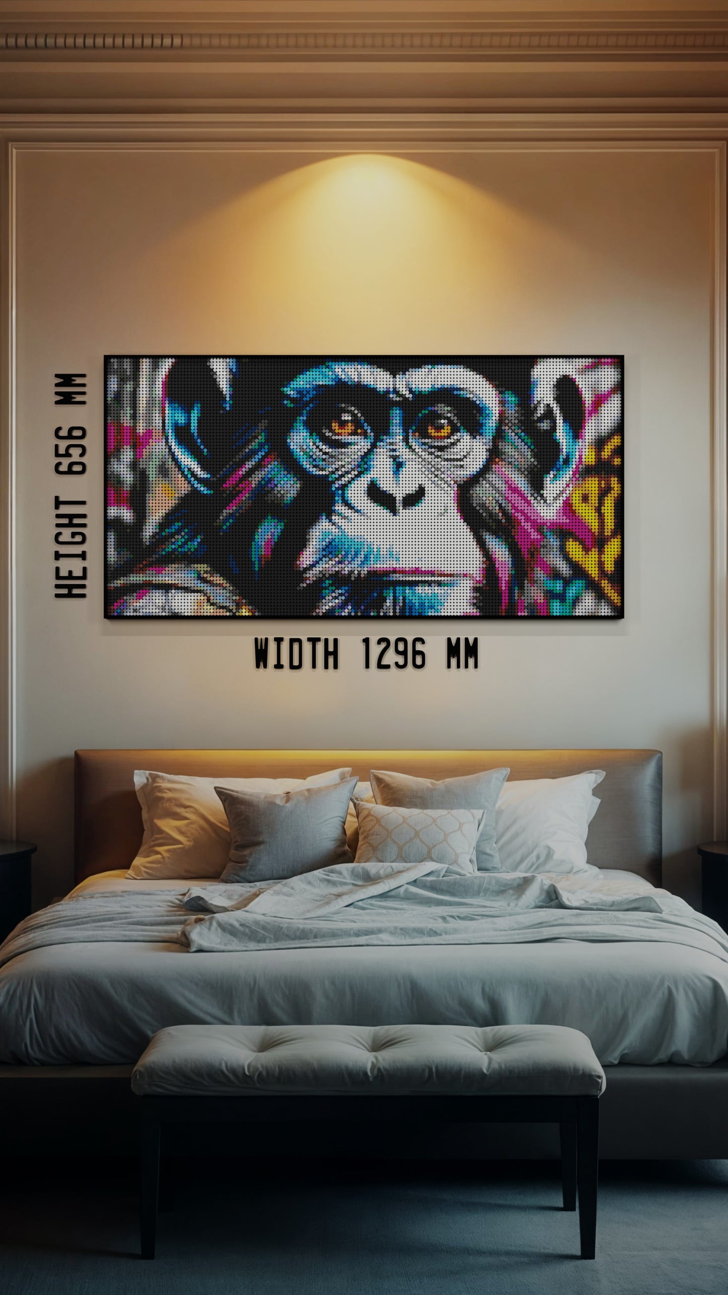 Ape Hop Movement LEGO® Style mosaic pixel art design for display