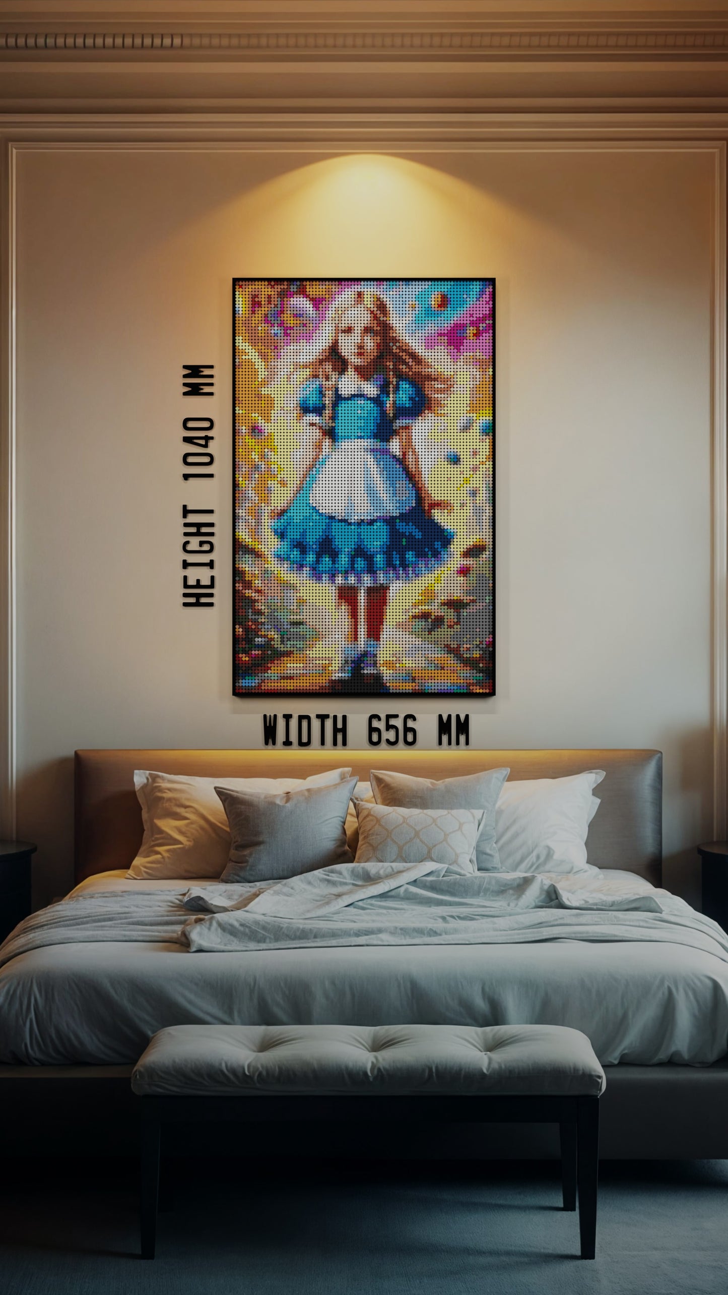 Alice in Wonderland LEGO® Style mosaic pixel art design for display