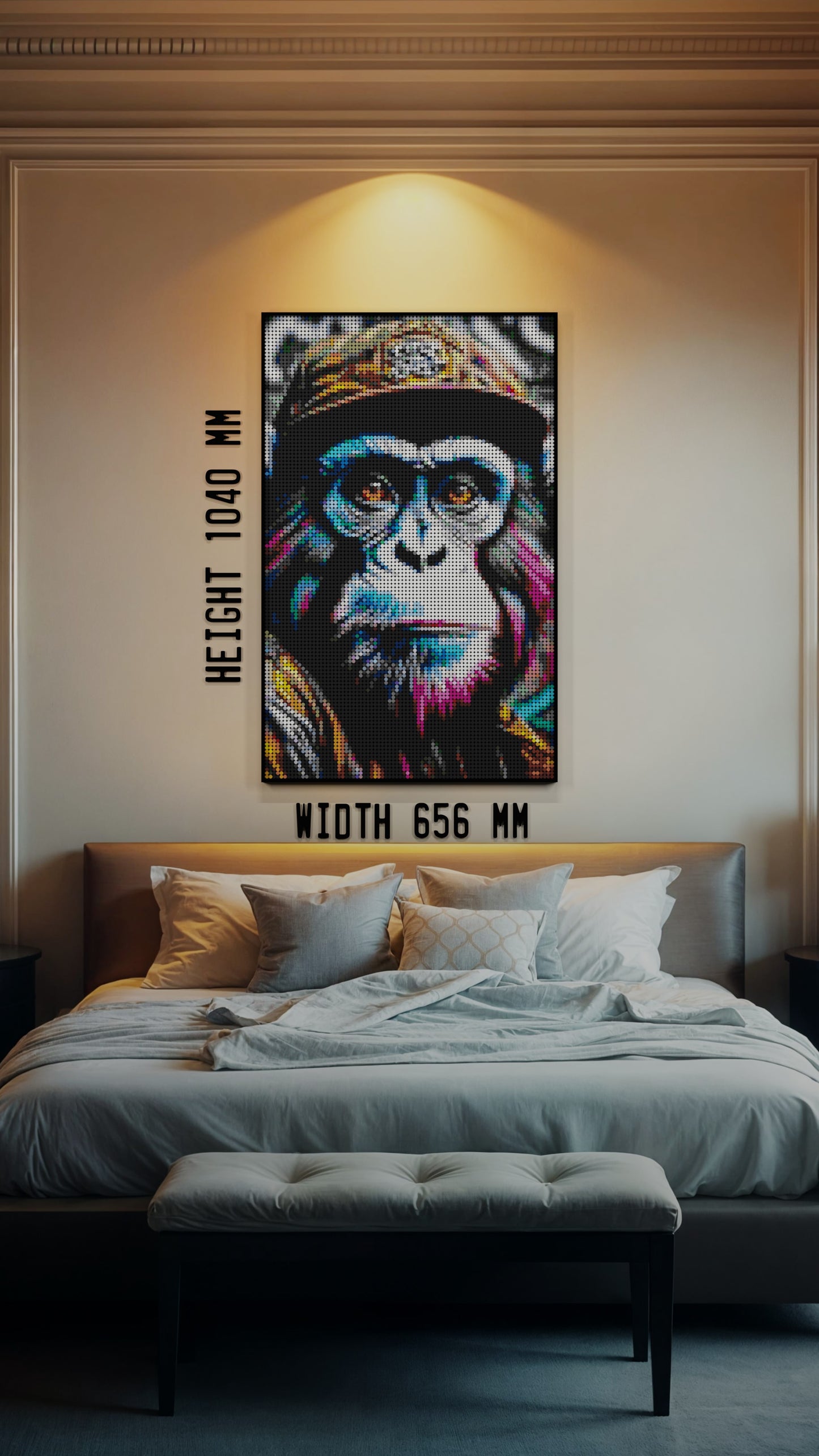Ape Hop Movement LEGO® Style mosaic pixel art design for display