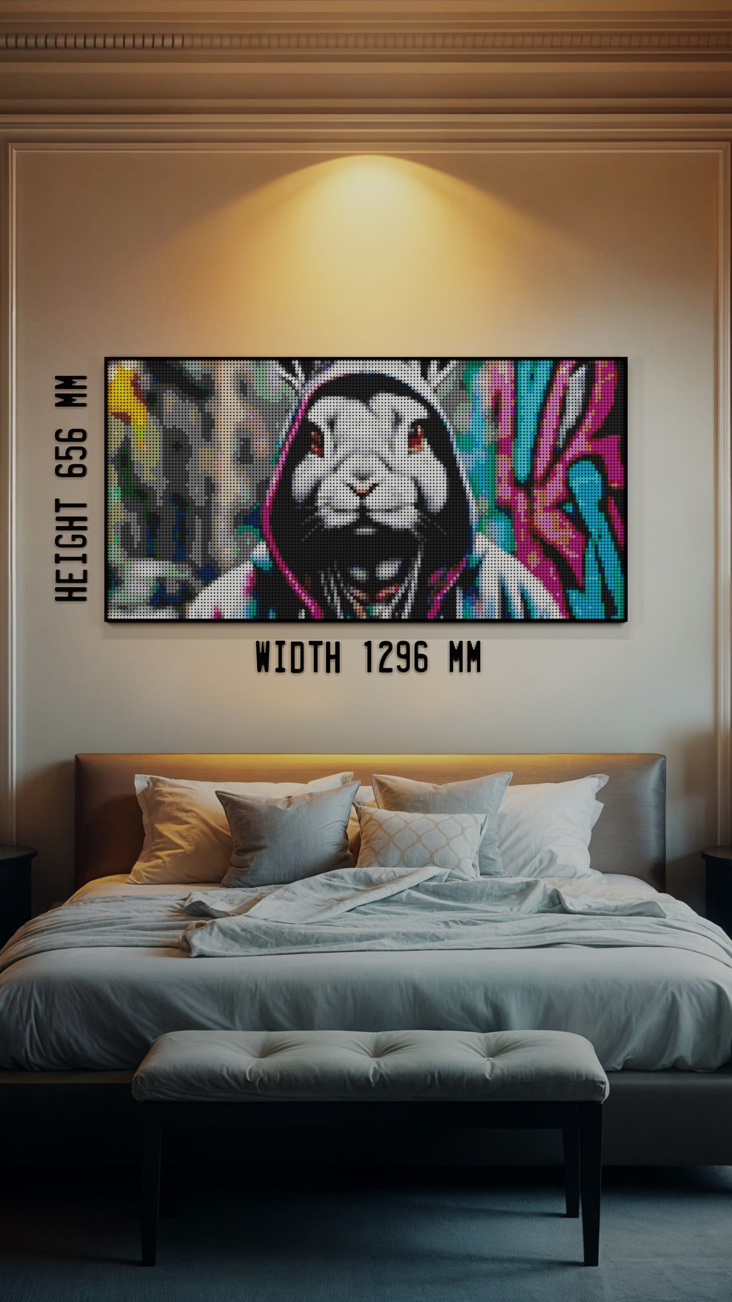 Thugsy Malone  LEGO® Style mosaic wall art made from colorful plastic bricks