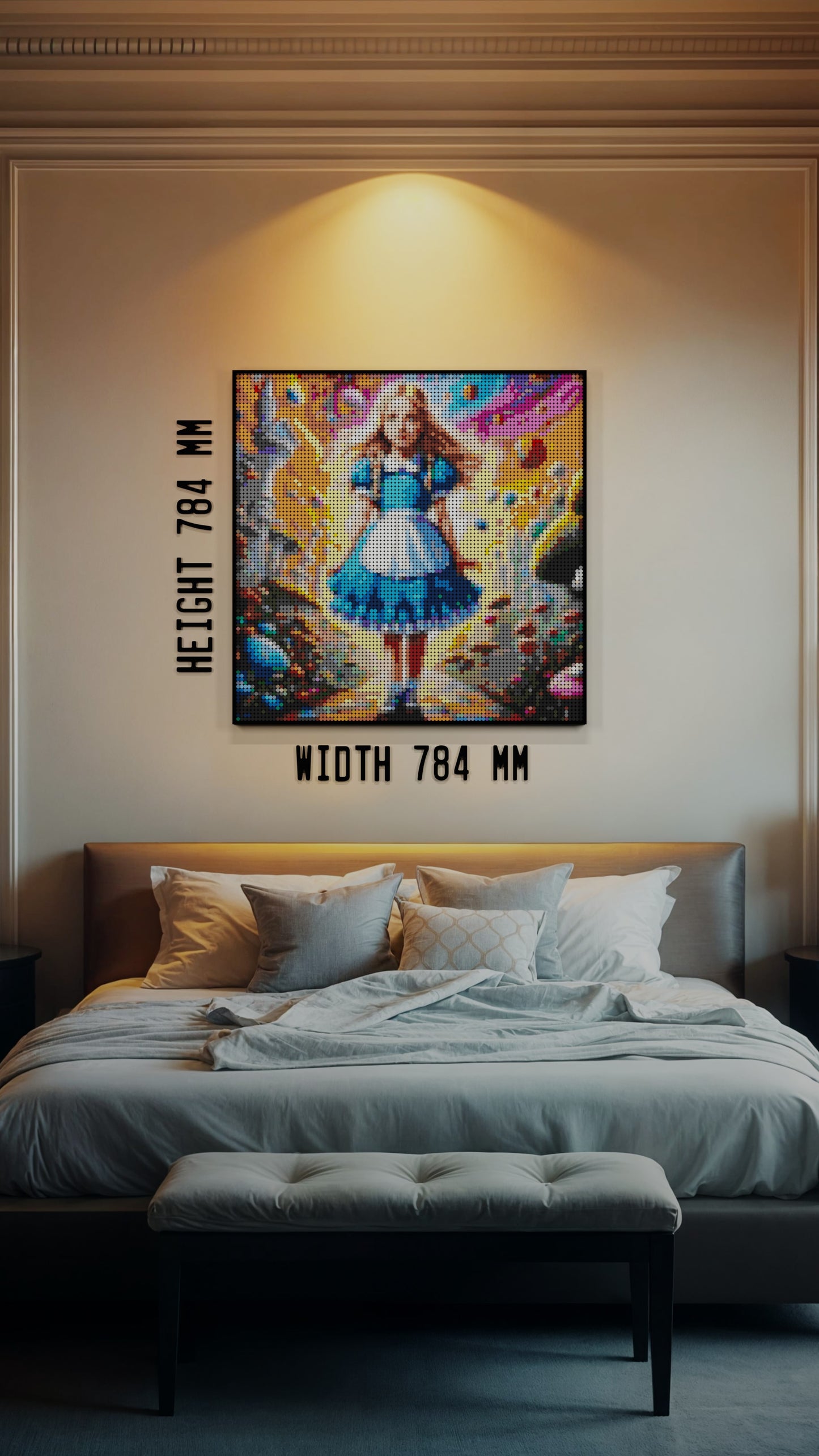 Alice in Wonderland LEGO® Style mosaic kit with clear building instructions