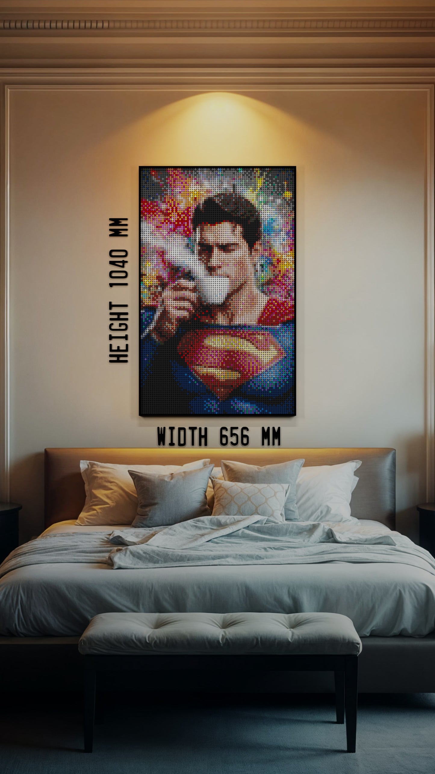 Superman LEGO® Style mosaic kit with clear building instructions
