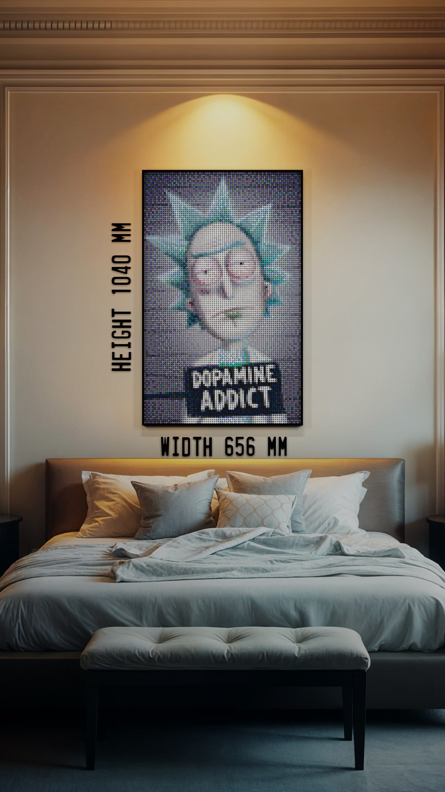 Rick and Morty LEGO® Style mosaic pixel art design for display