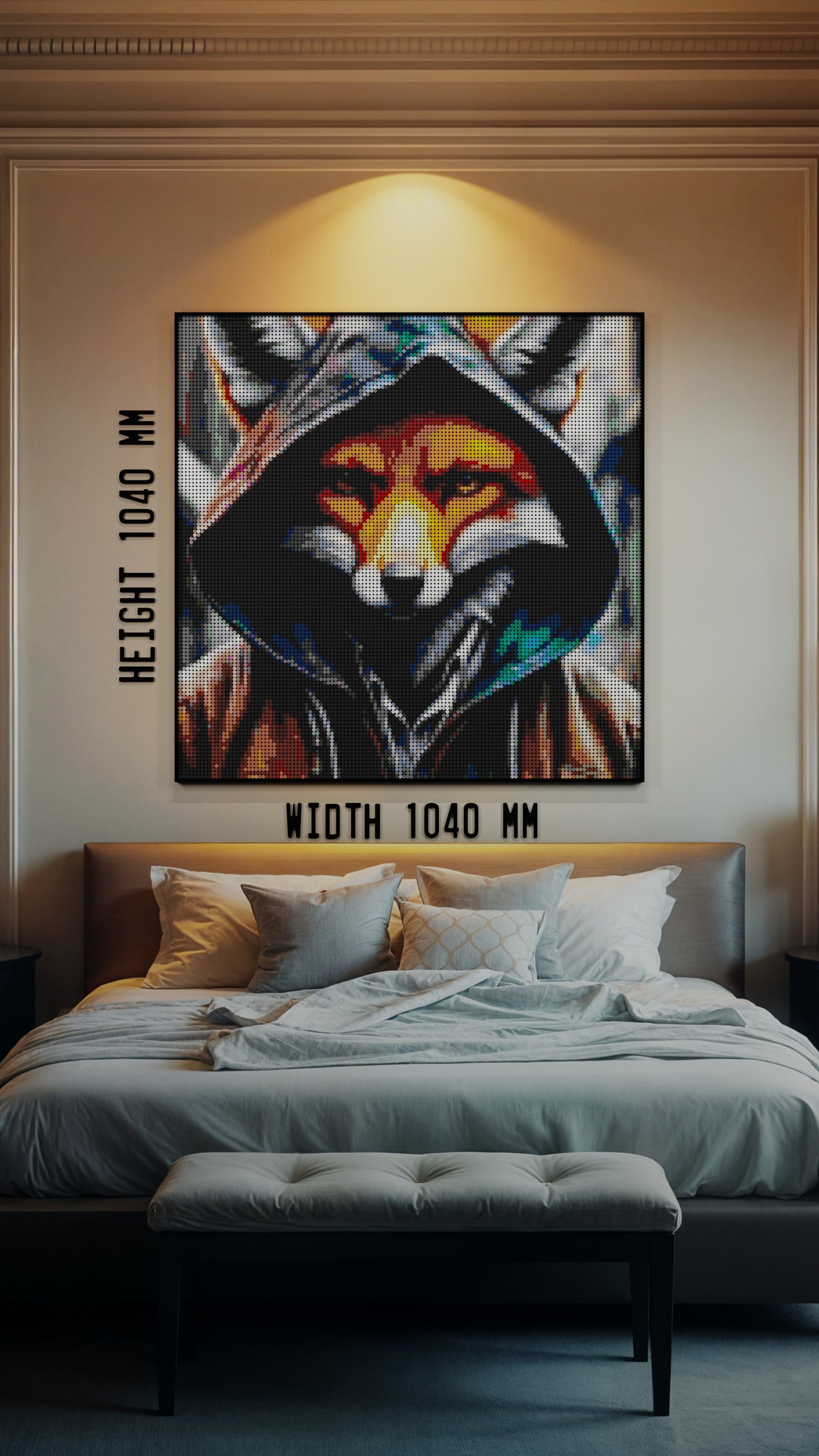 Fok-C LEGO® Style mosaic pixel art design for display