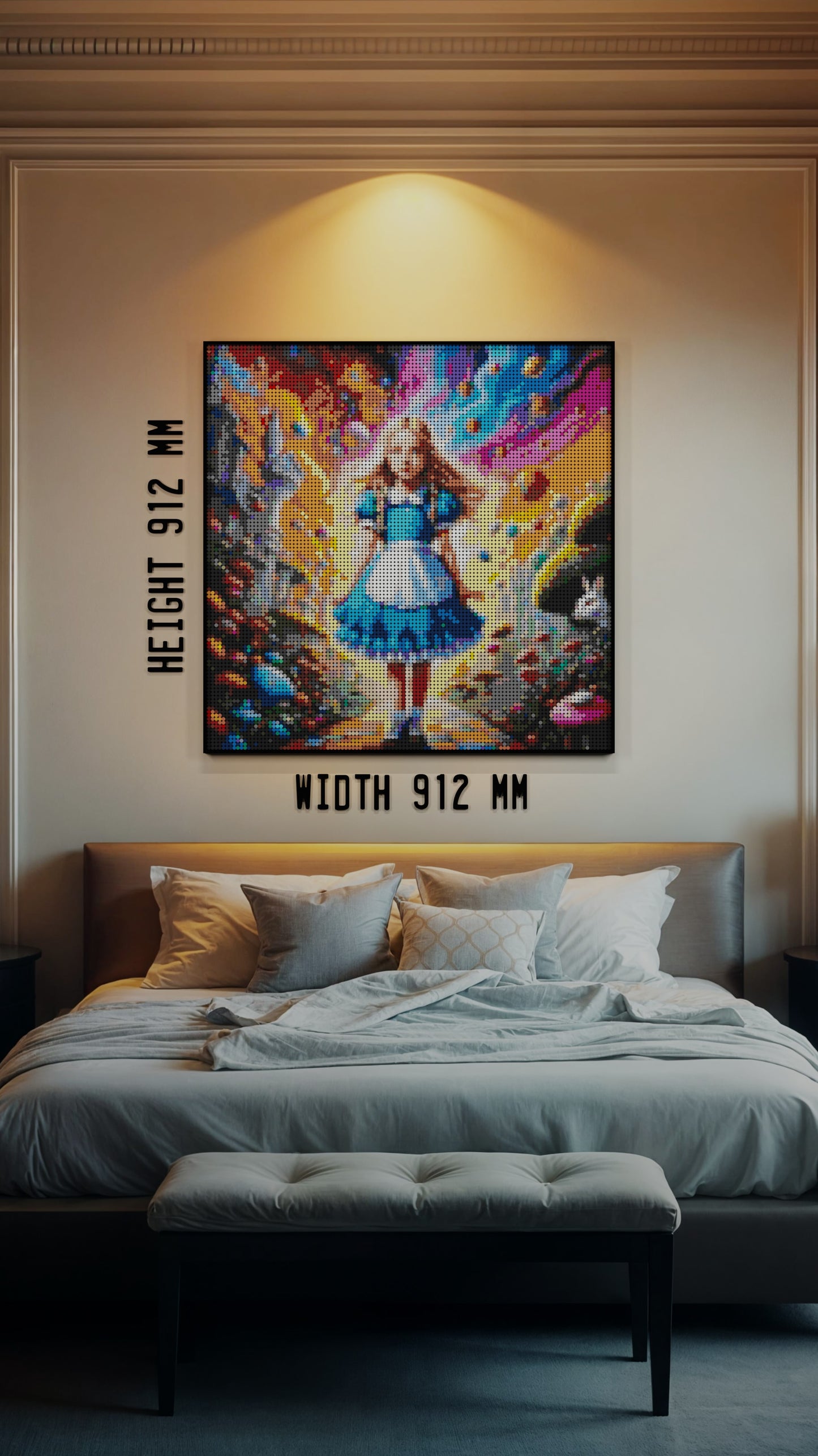 Alice in Wonderland LEGO® Style mosaic kit with clear building instructions