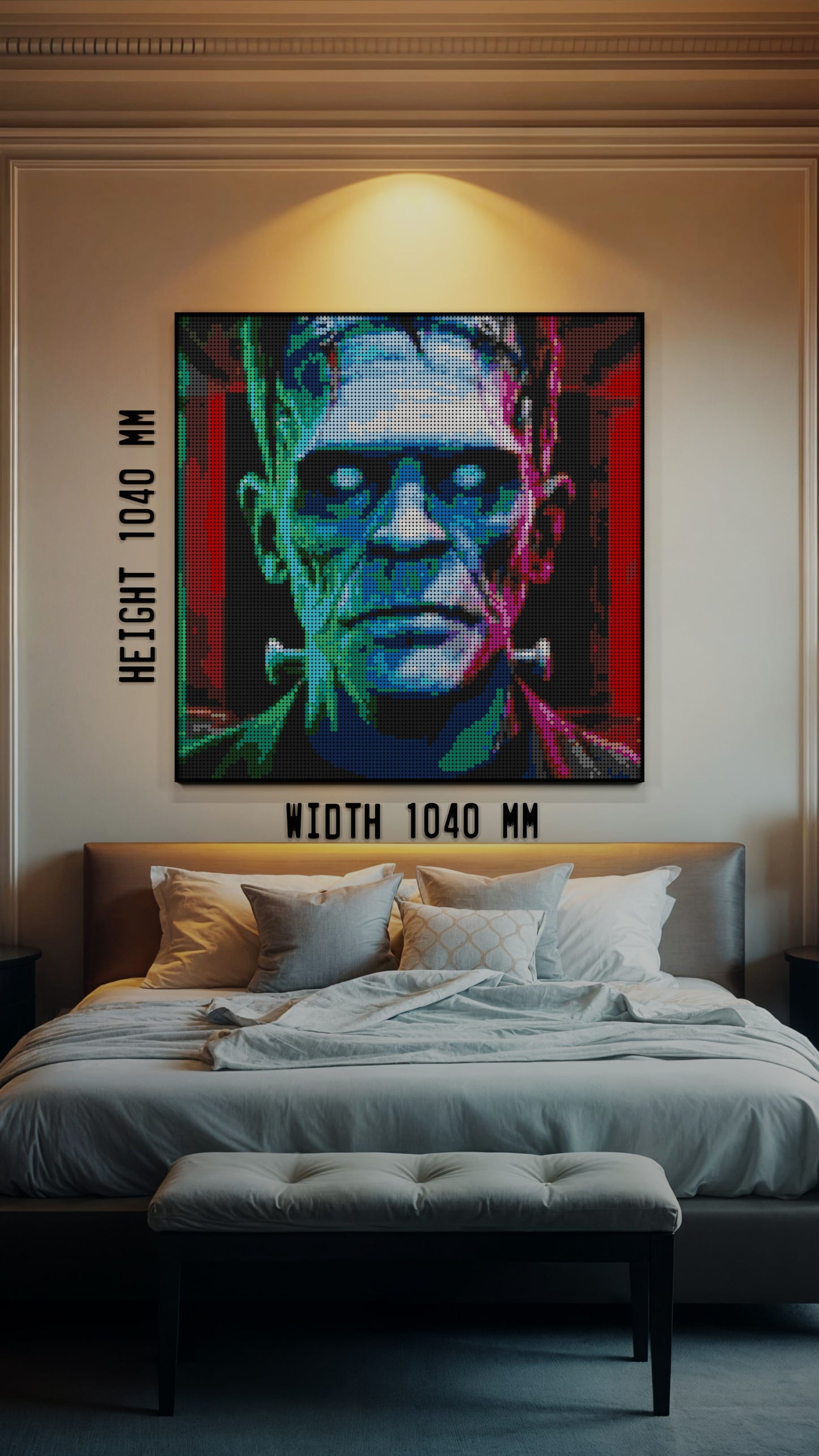The Creation LEGO® Style mosaic wall art made from colorful plastic bricks