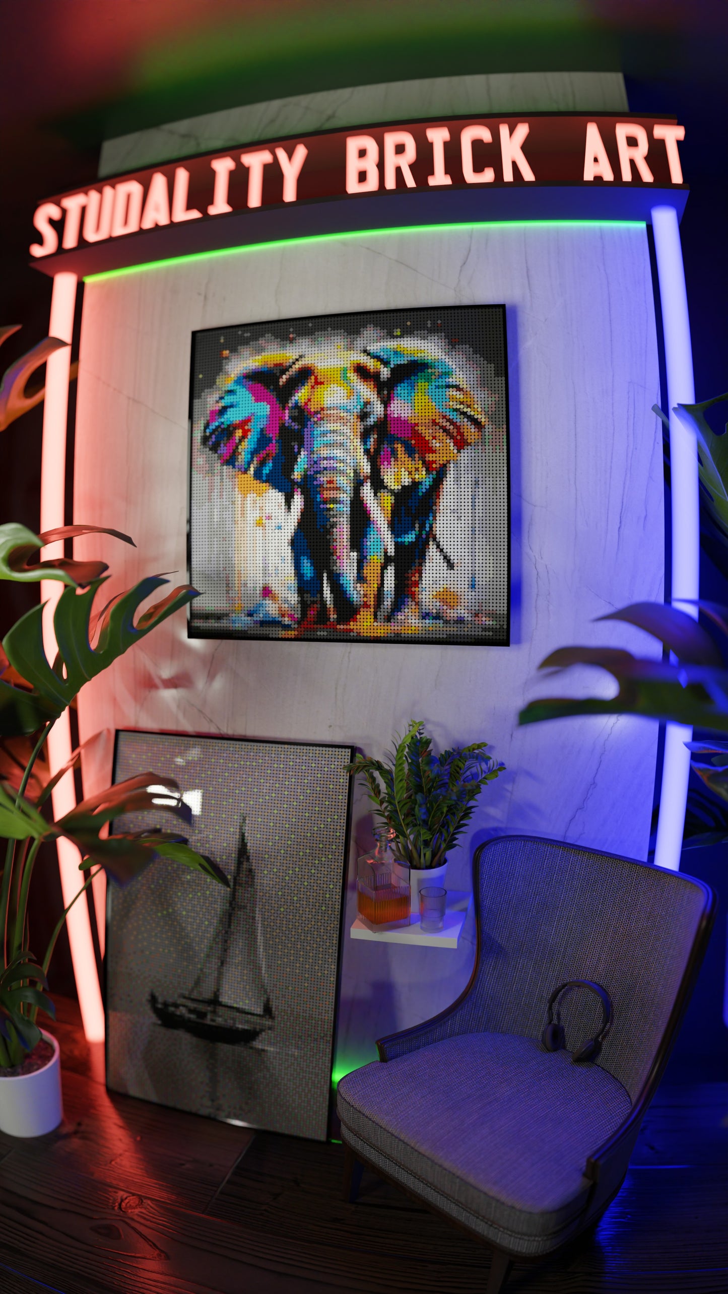 Majestic Giants LEGO® Style mosaic pixel art design for display
