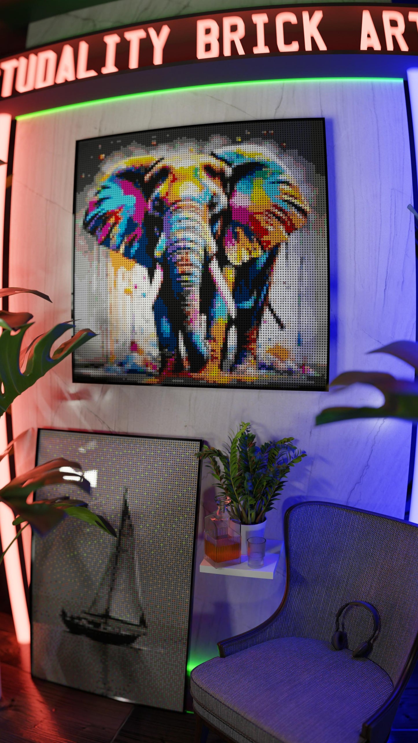 Majestic Giants LEGO® Style mosaic pixel art design for display