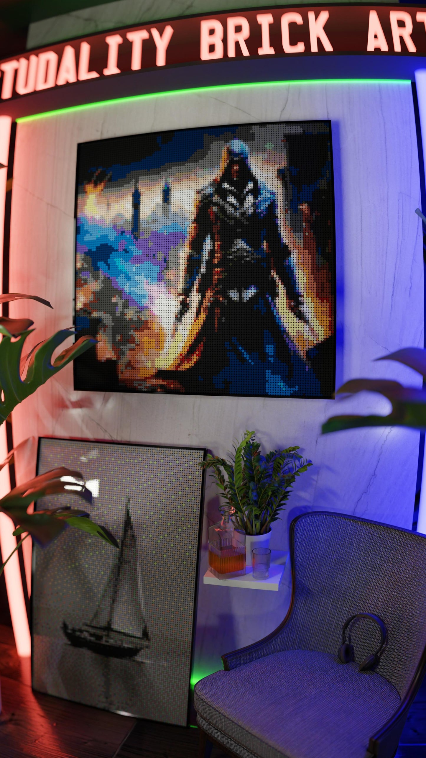 Assassins Creed LEGO® Style mosaic pixel art design for display