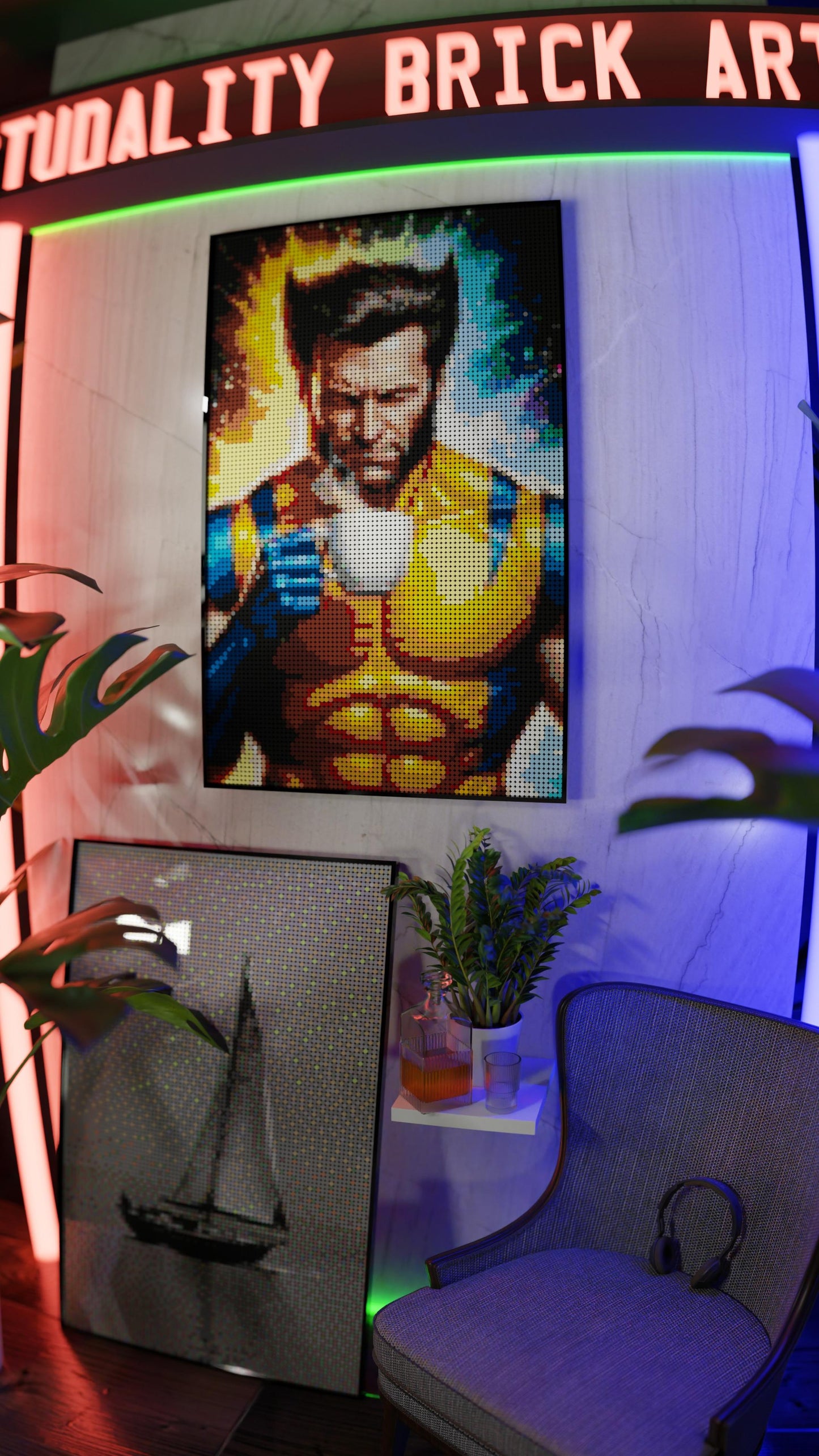 Wolverine LEGO® Style mosaic kit with clear building instructions
