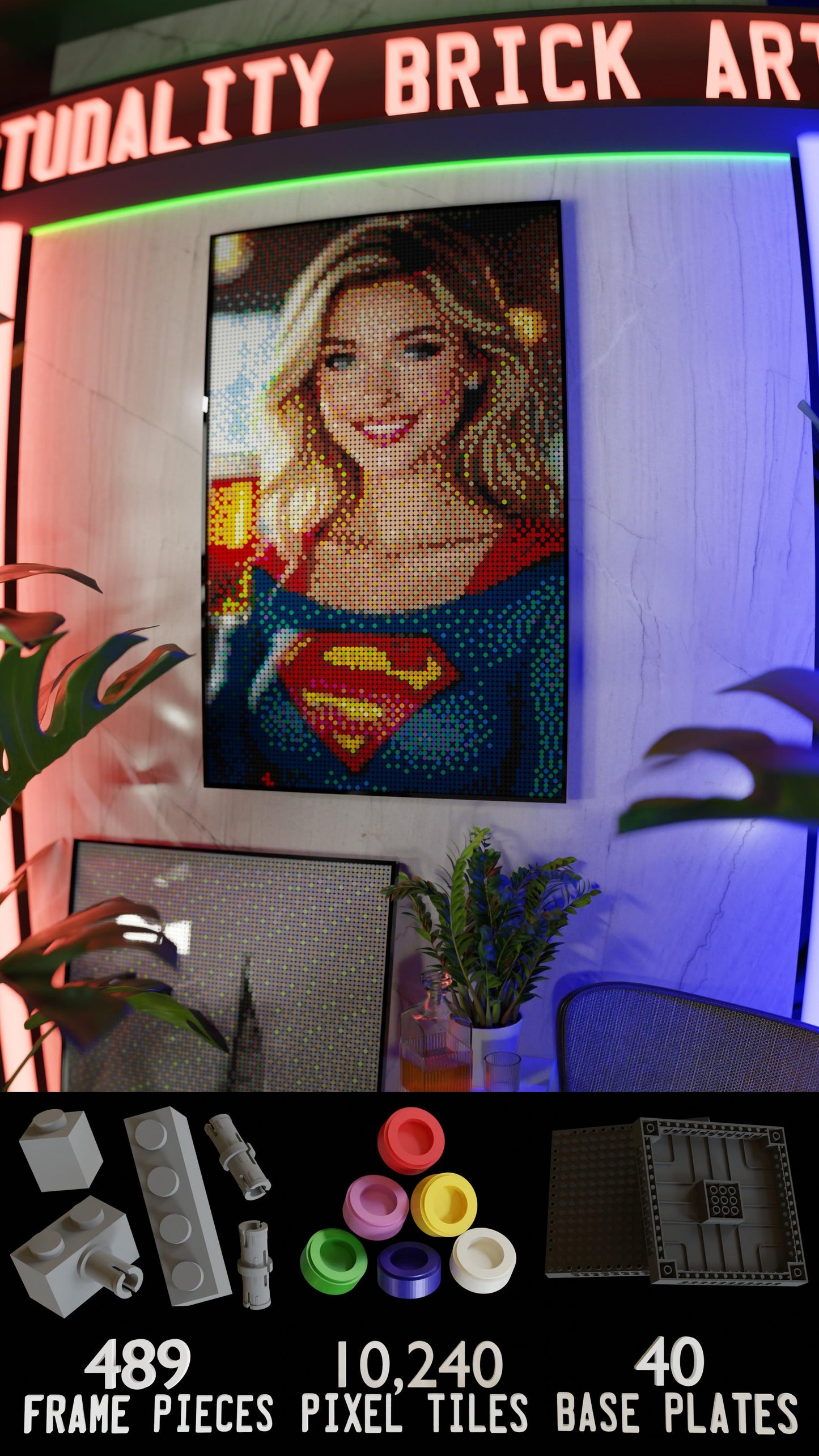 Supergirl DC LEGO® Style mosaic creative DIY building set