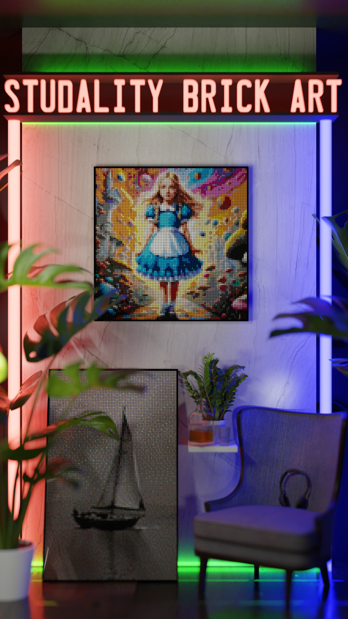 Alice in Wonderland LEGO® Style mosaic creative DIY building set