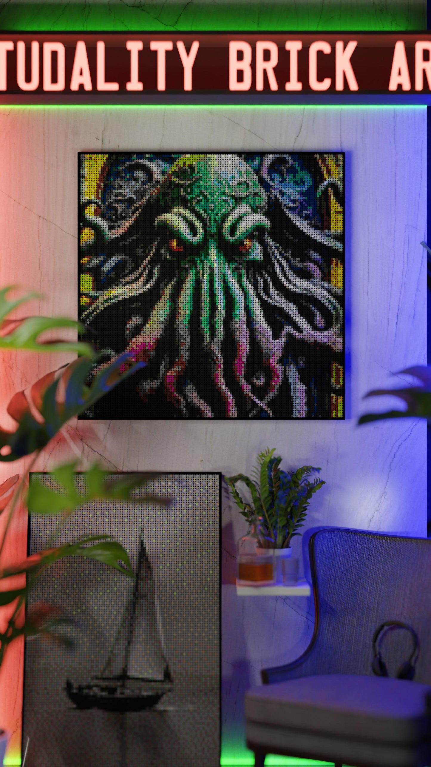 Arrival of Cthulhu LEGO® Style mosaic creative DIY building set