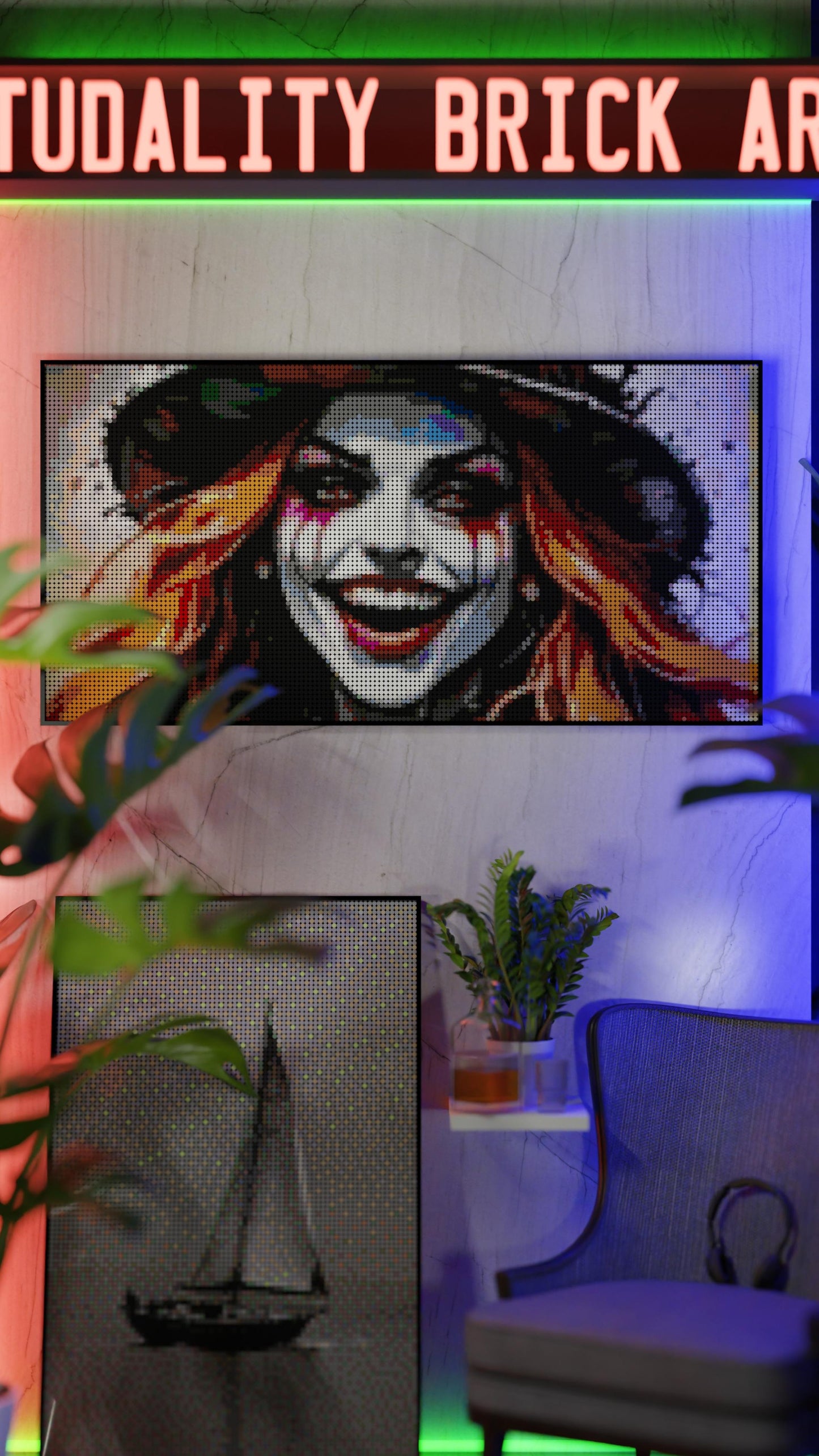 The Mad Hattress LEGO® Style mosaic pixel art design for display