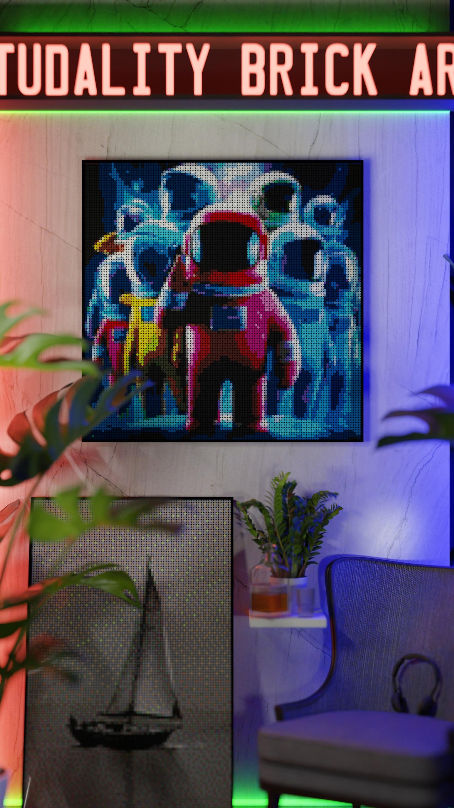 Amongst Friends  LEGO® Style mosaic pixel art design for display