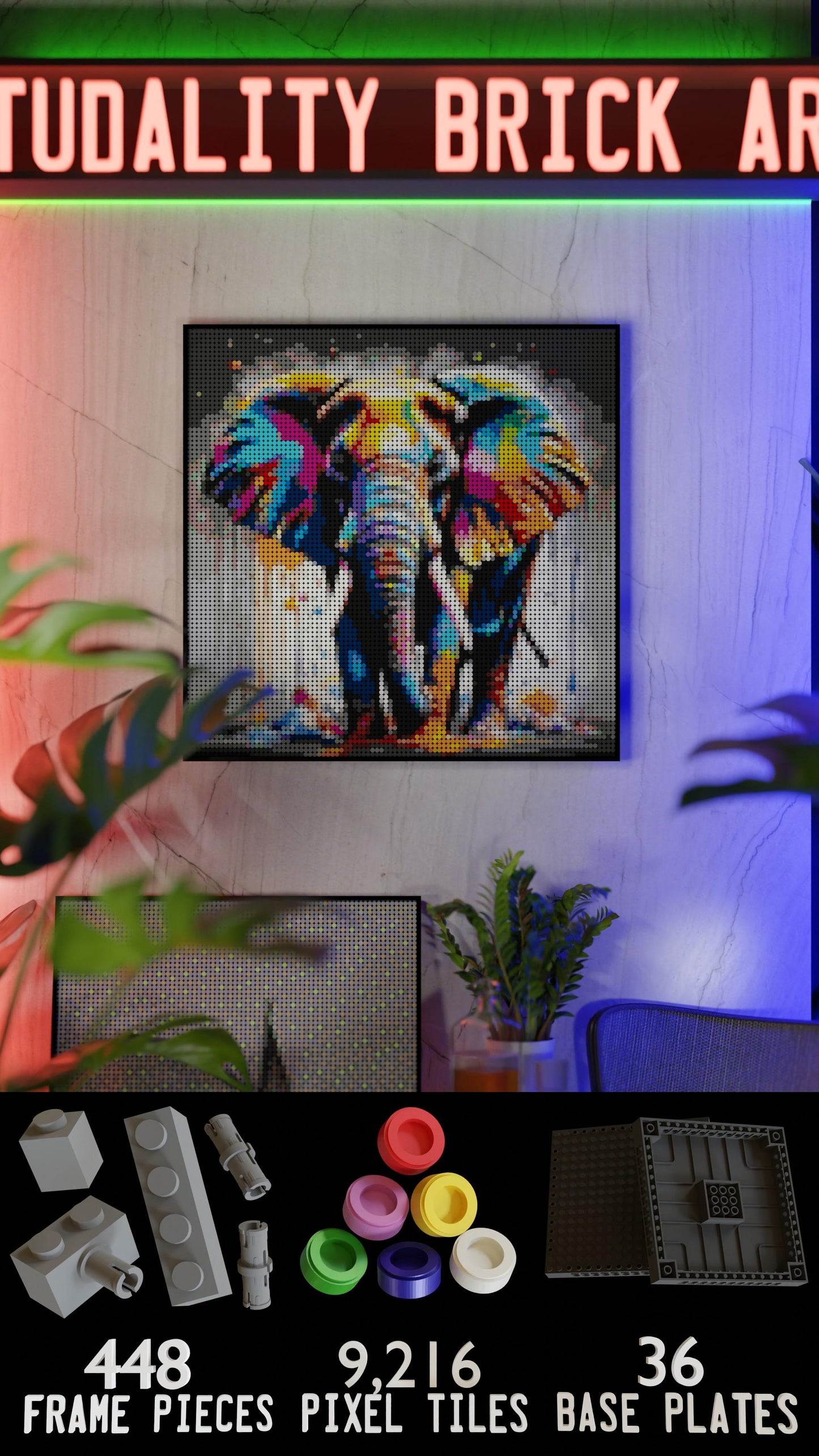 Majestic Giants LEGO® Style mosaic pixel art design for display