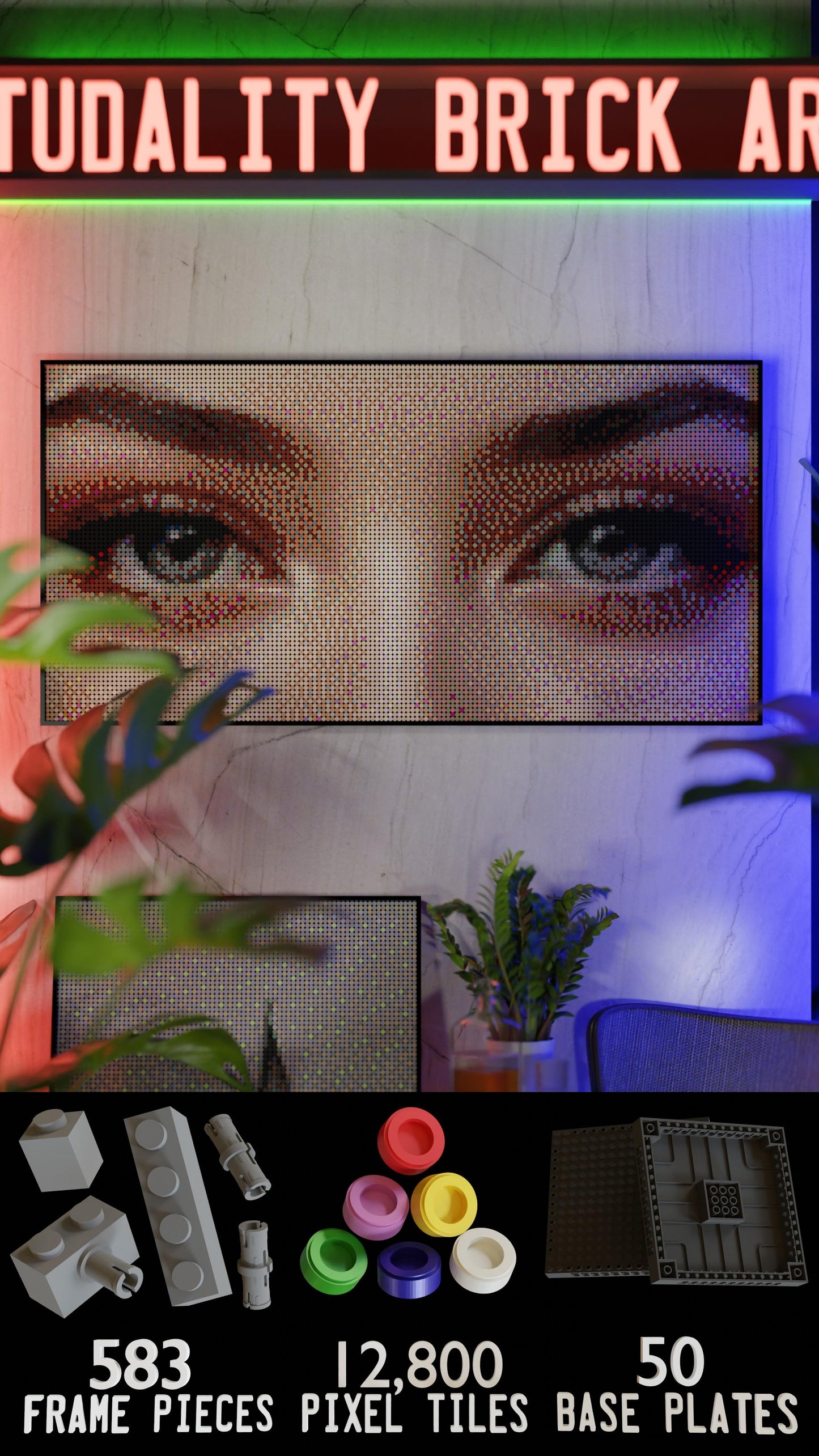The Alluring Stare LEGO® Style mosaic creative DIY building set