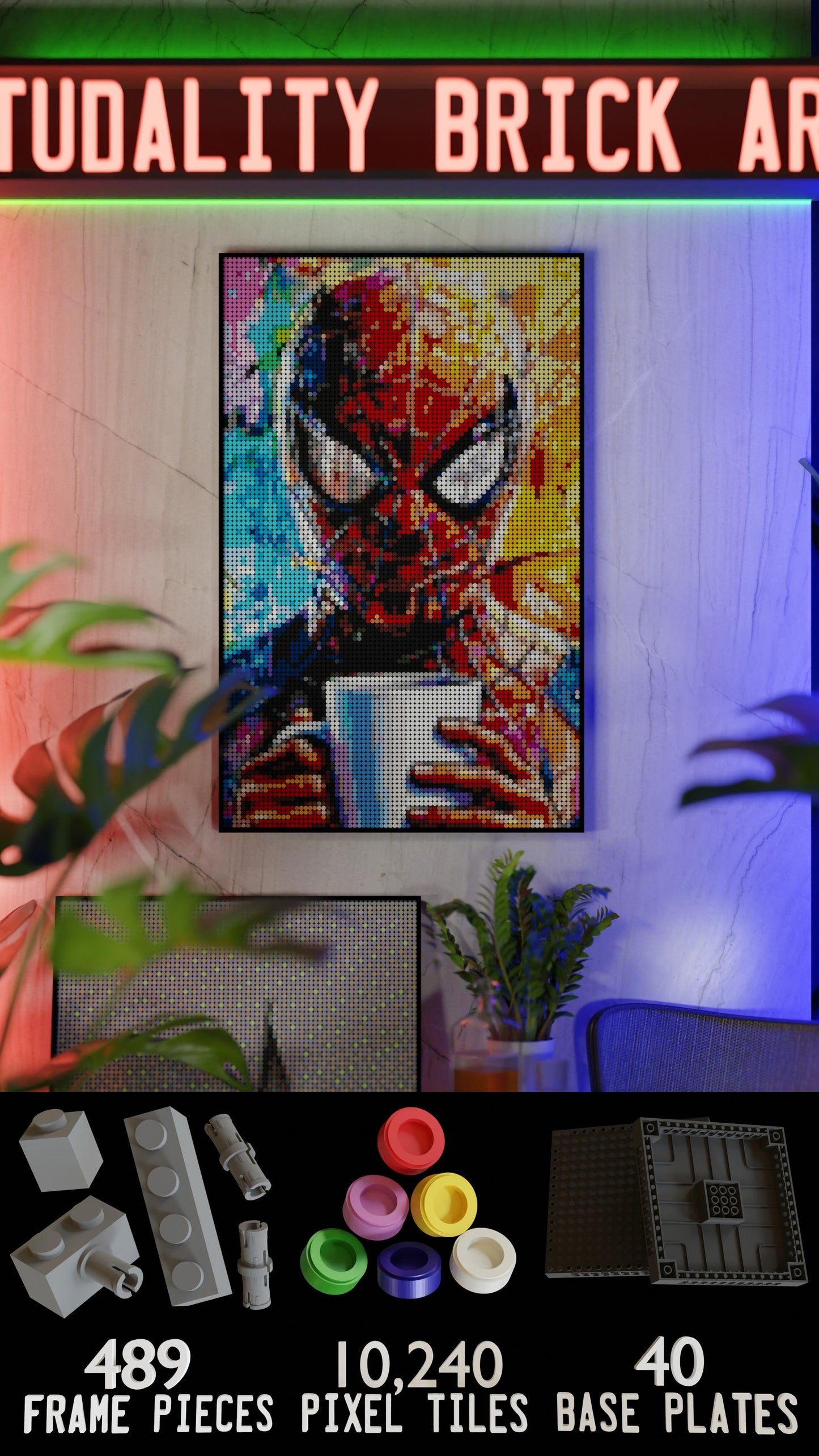 Spiderman LEGO® Style mosaic creative DIY building set