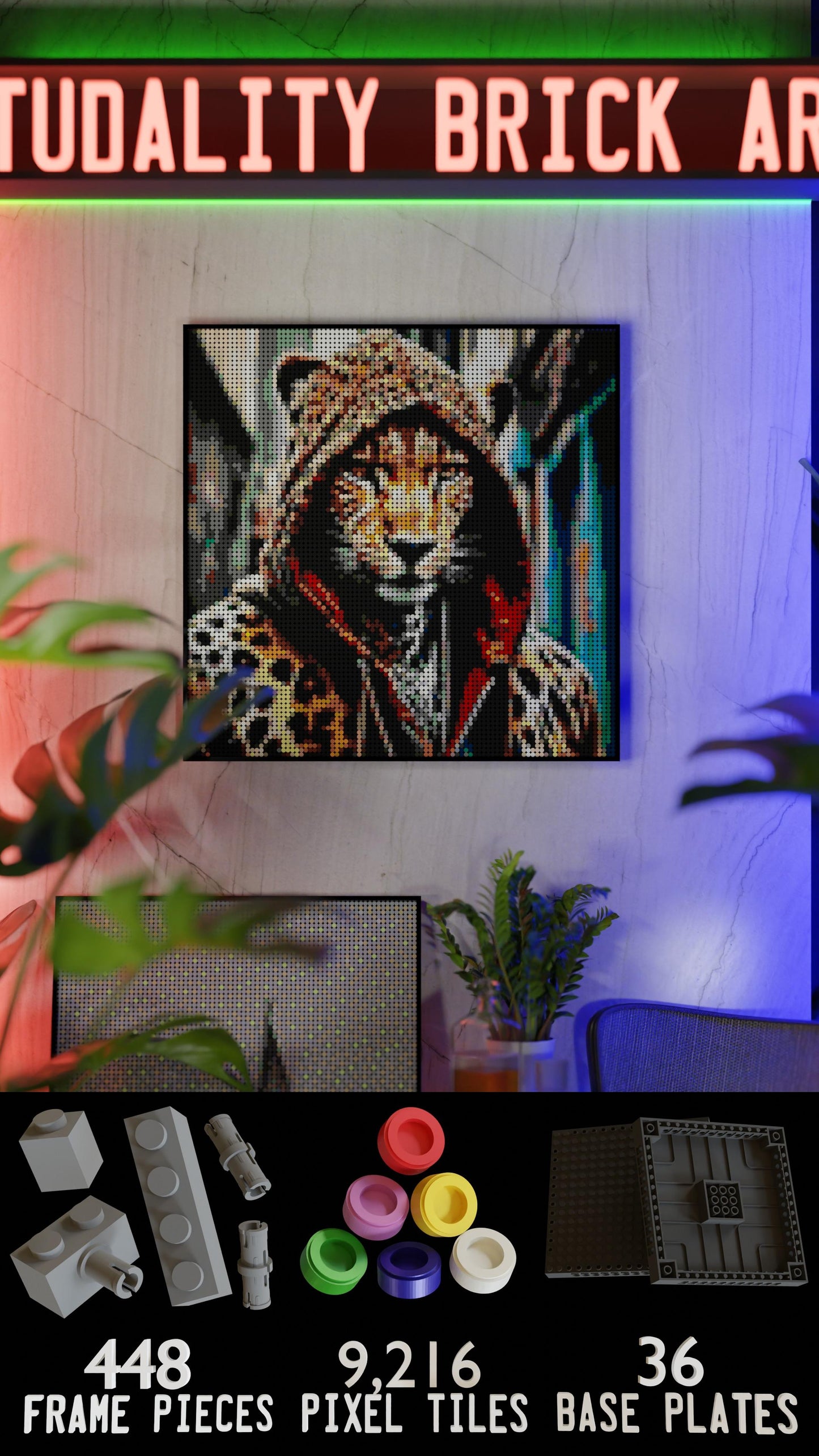 Spotzie Sprayz LEGO® Style mosaic pixel art design for display