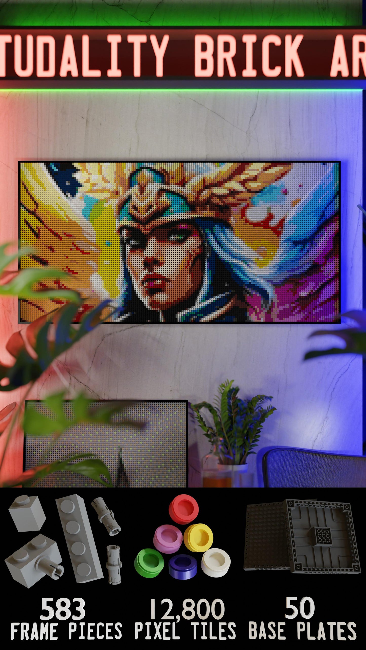 Valkyrie Vibrance LEGO® Style mosaic creative DIY building set