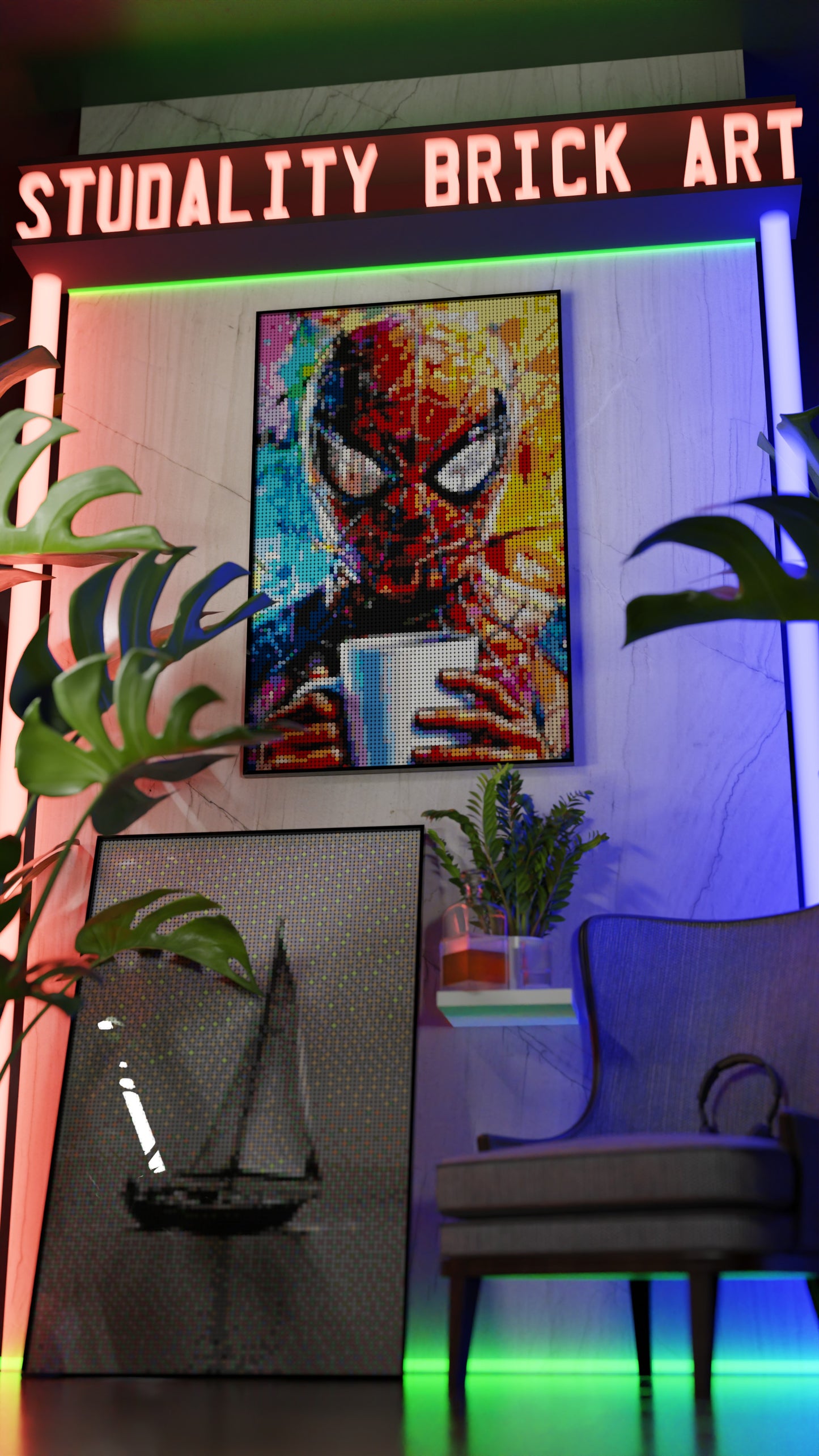 Spiderman LEGO® Style mosaic creative DIY building set