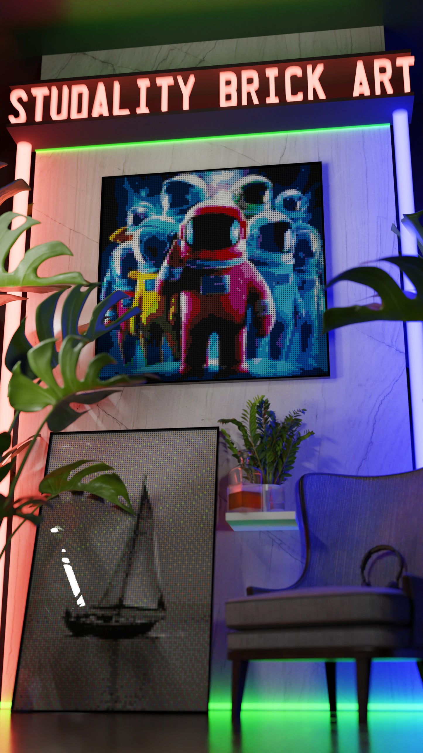 Amongst Friends  LEGO® Style mosaic pixel art design for display